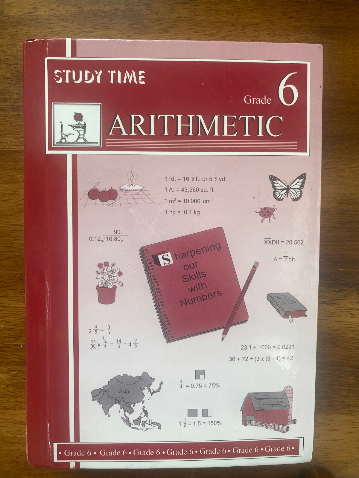 Study Time Arithmetic Grade 6 Hardcover Clean Pages