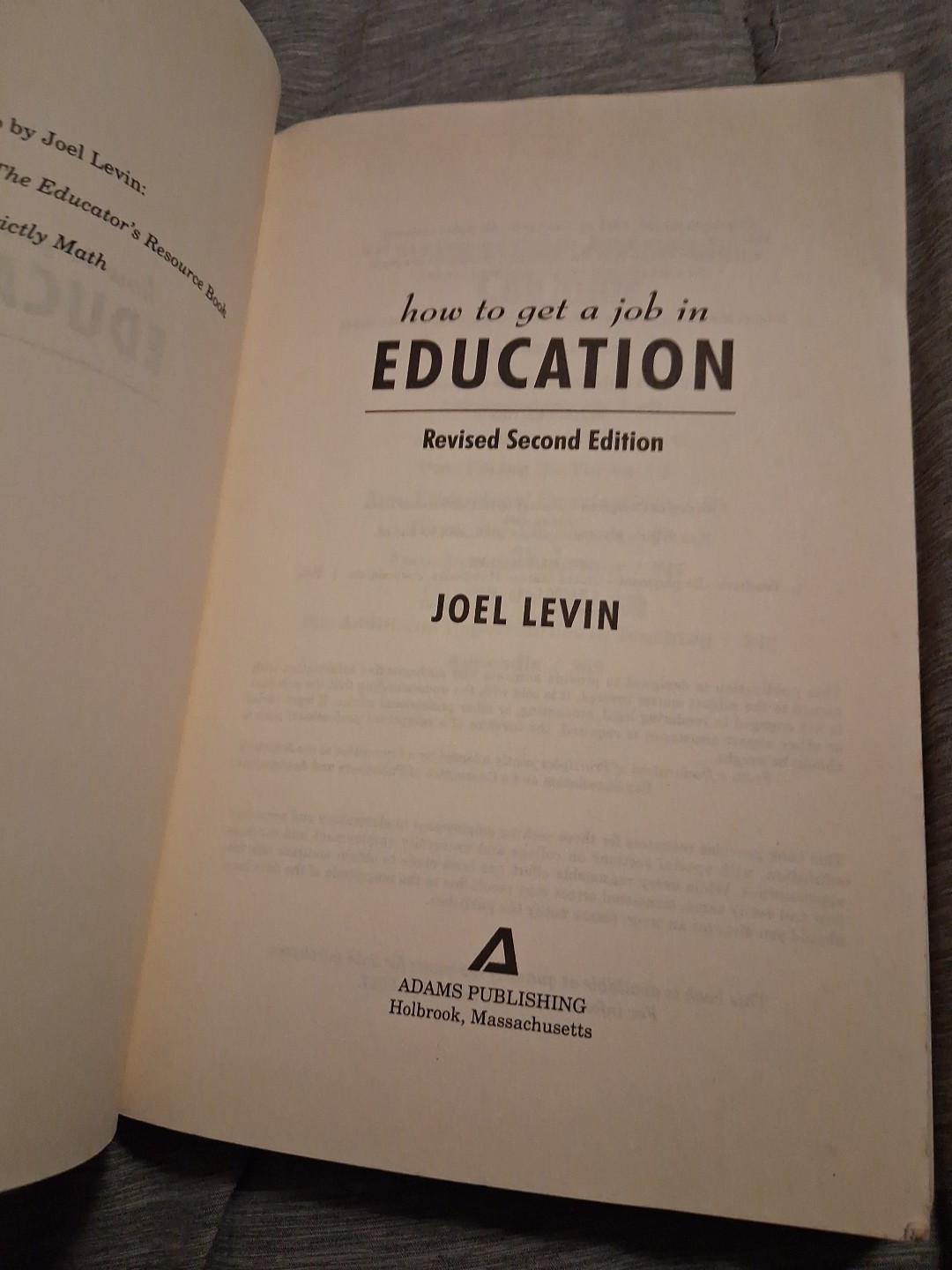 How to Get a Job in Education by Joel Levin (1995, Trade Paperback)