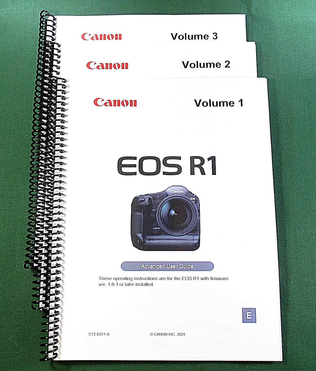 Canon EOS R1 Instruction Manual: 3 Volume Set 1160 Pages & Clear Covers!