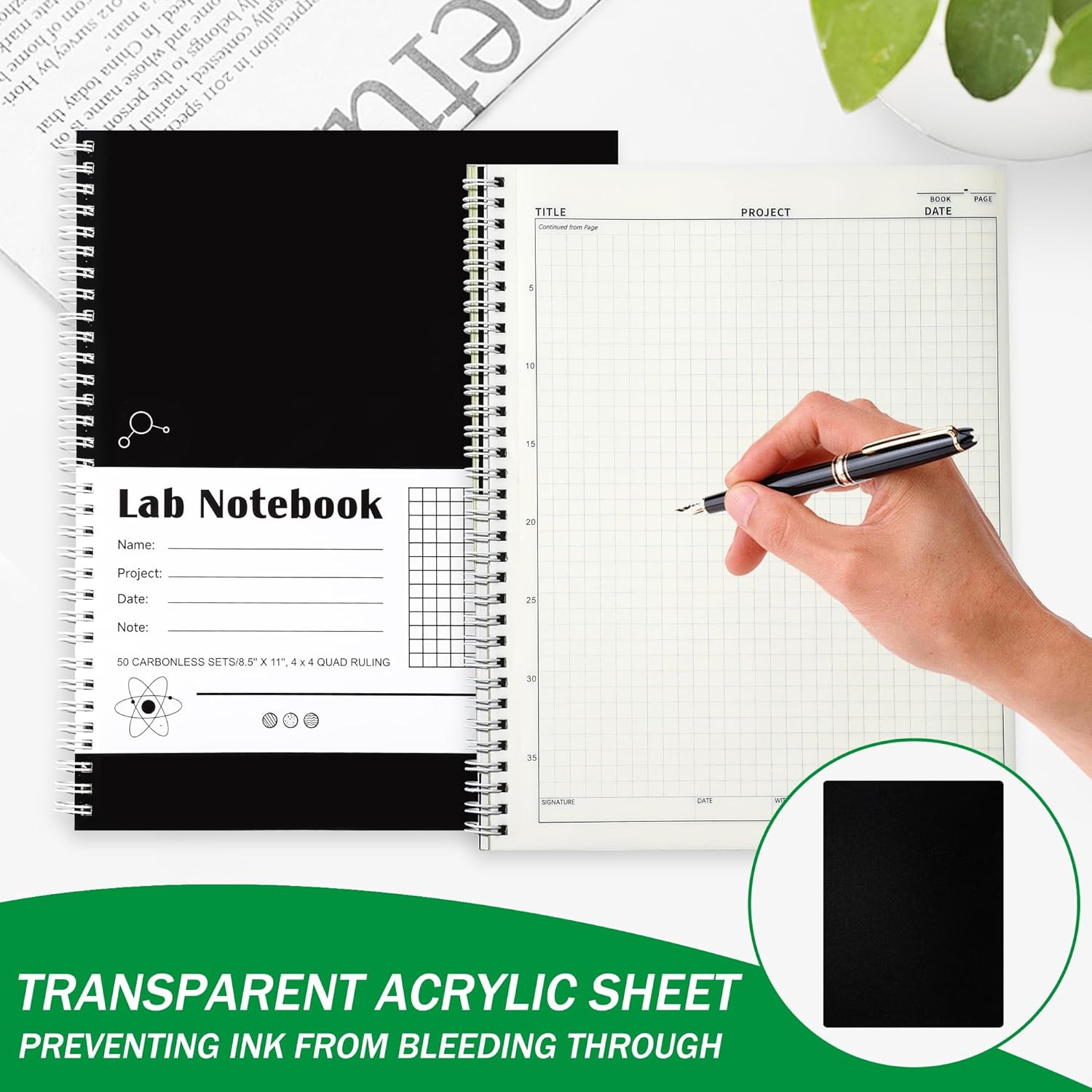 Carbonless Lab Notebook – 50 Carbonless Sets(8.5” X 11”), Carbon Copy Science