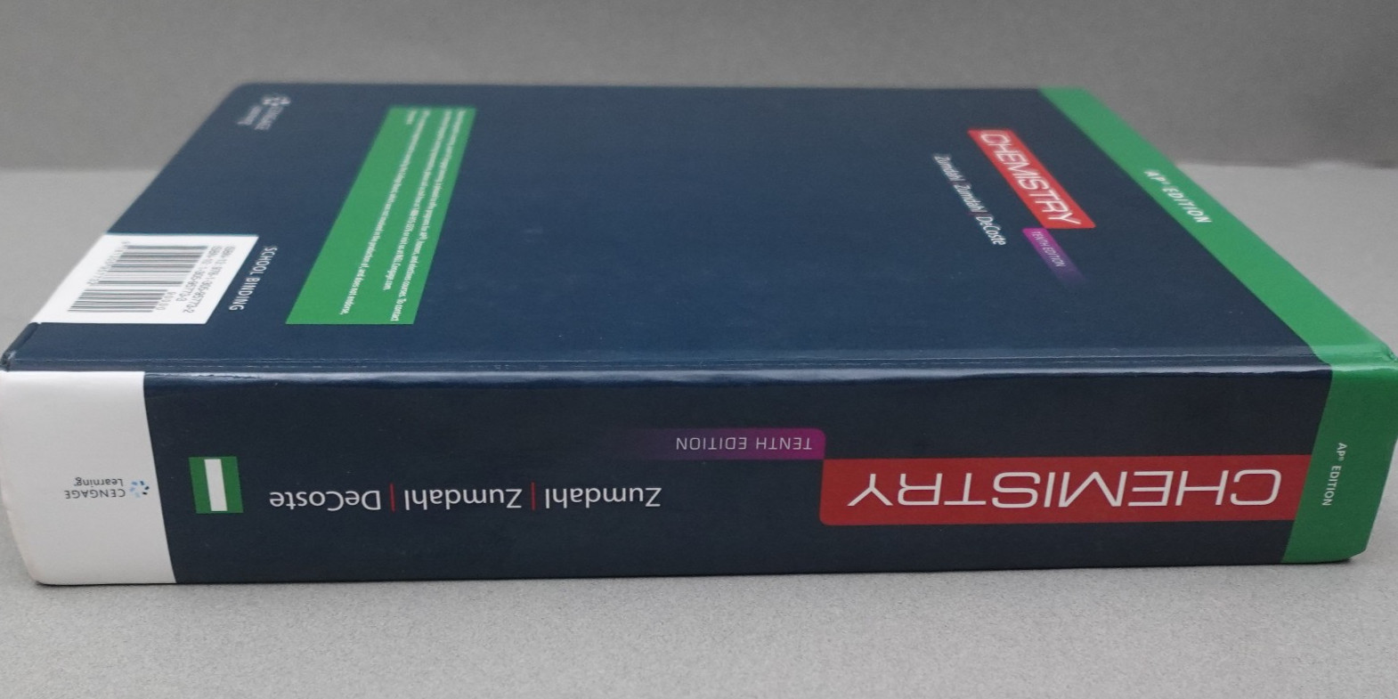 Chemistry AP Edition 10th Hardcover by Zumdahl Textbook