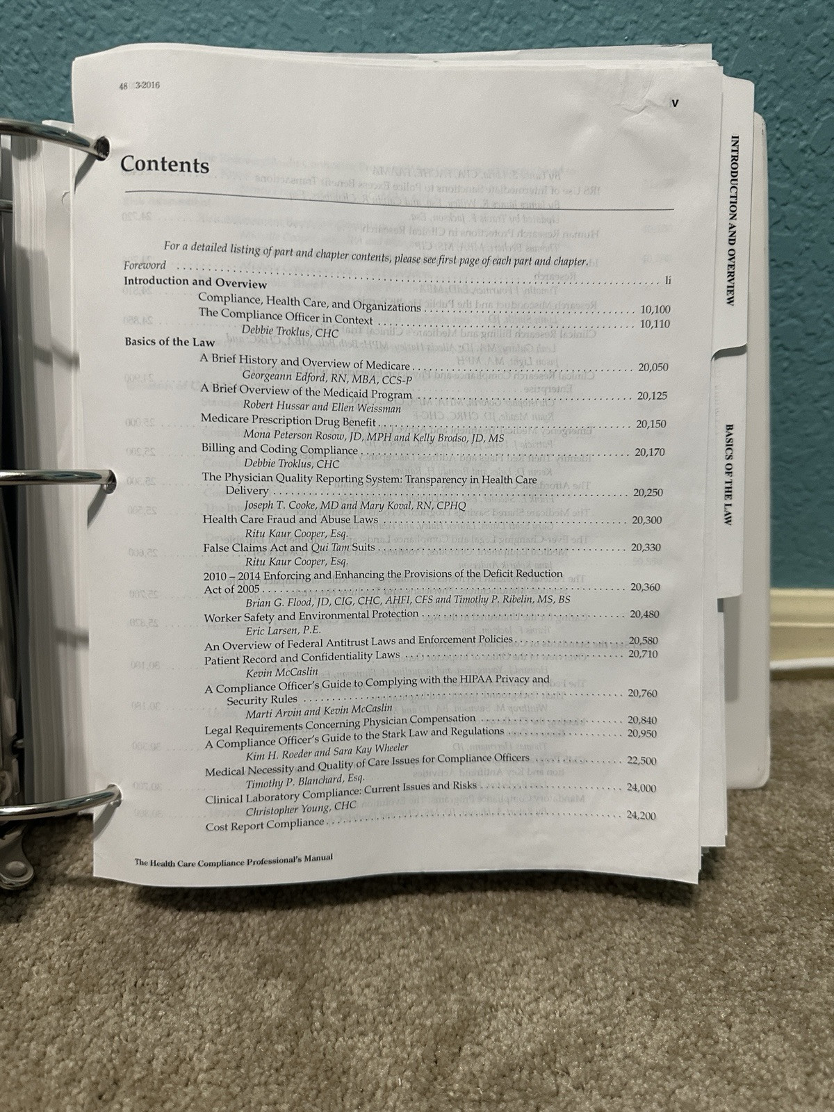 Health Care Compliance Professional’s Manual by Wolters Kluwer 2016, 1st edition