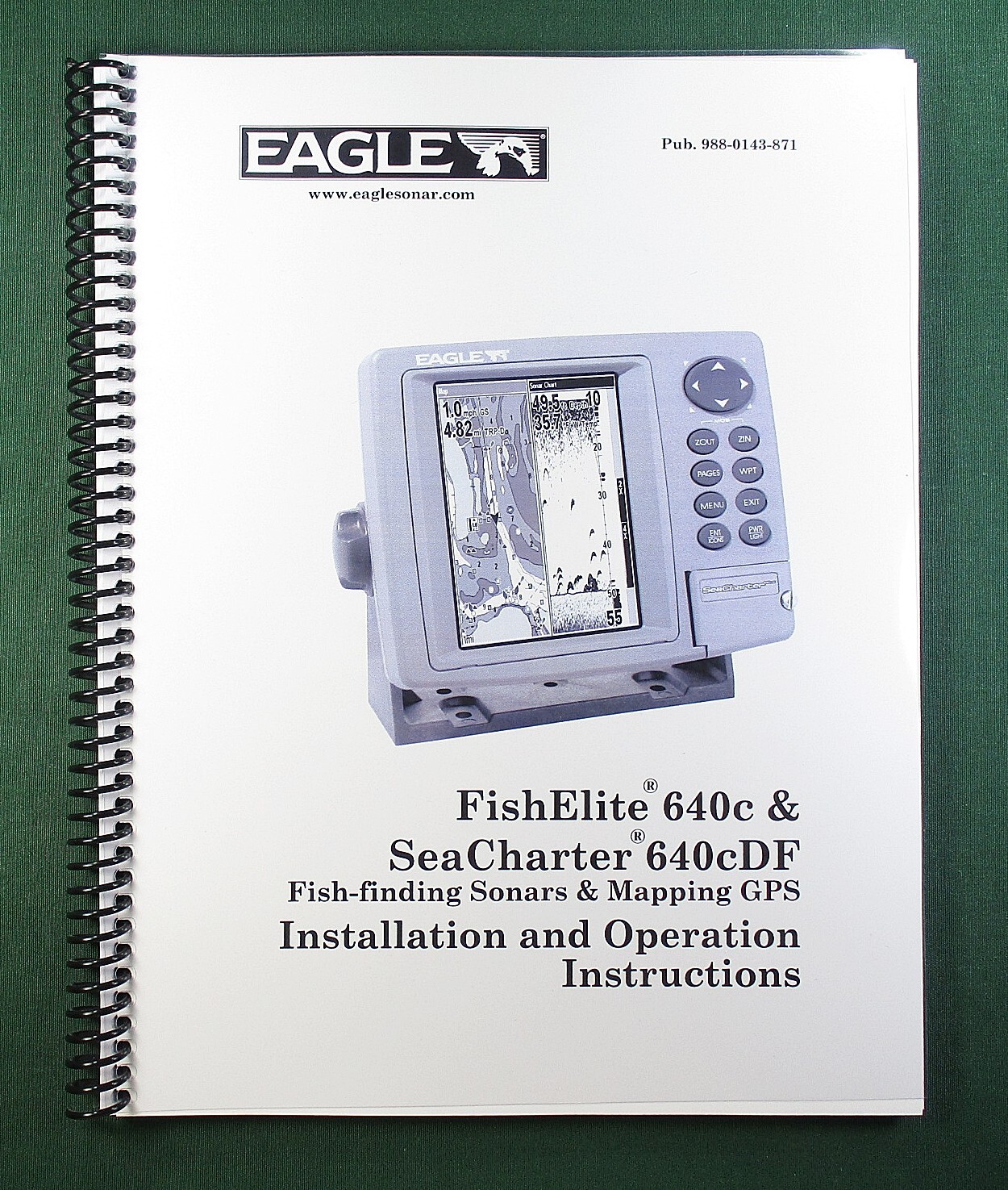 Eagle FishElite 640c Instruction Manual: 196 Pages & Protective Covers!