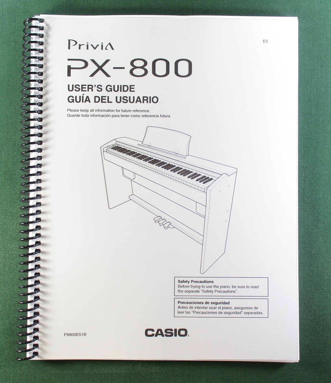 Casio Privia PX-800 Instruction Manual: 53 Pages Coil Bound & Protective Covers!