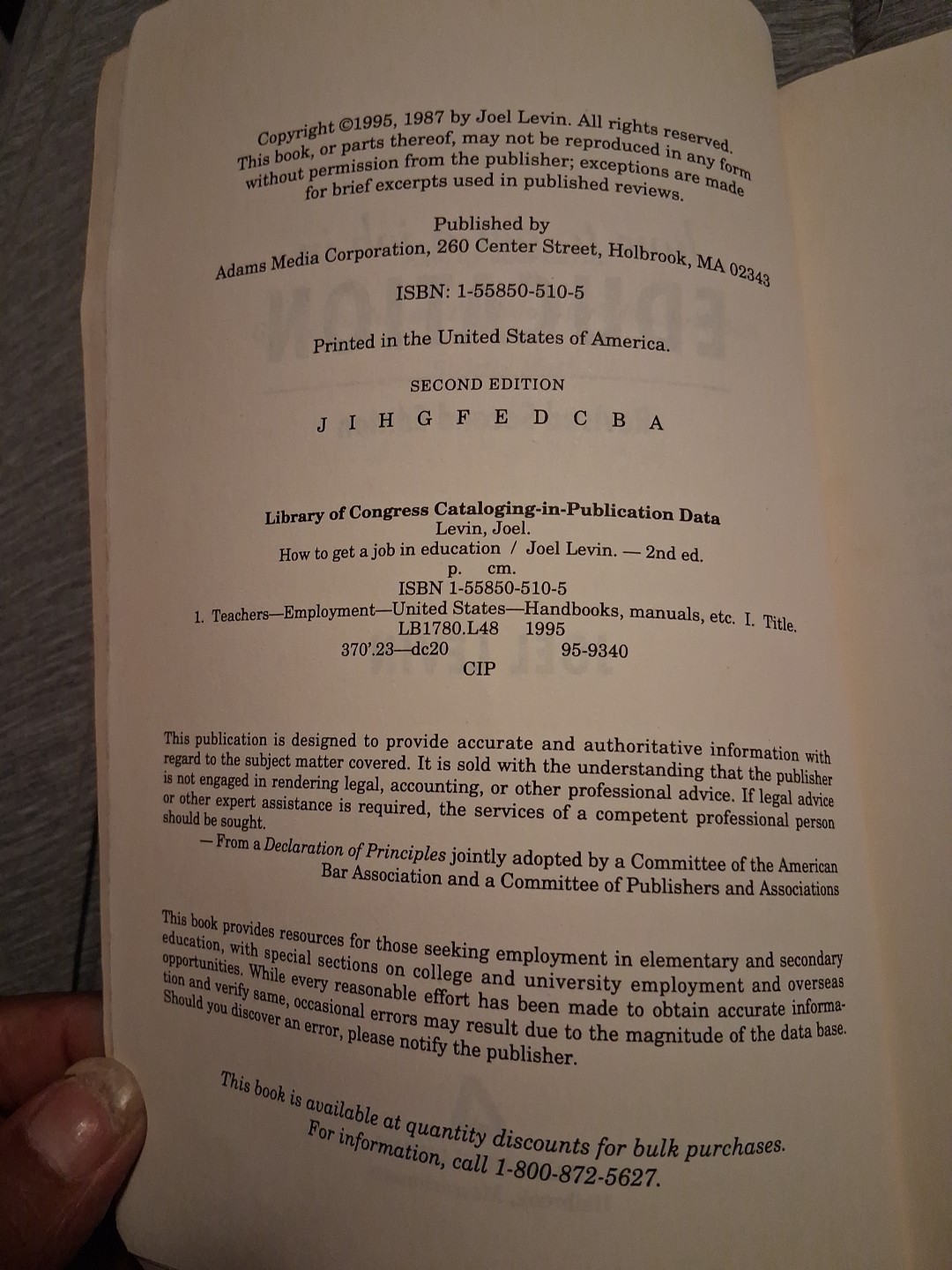 How to Get a Job in Education by Joel Levin (1995, Trade Paperback)