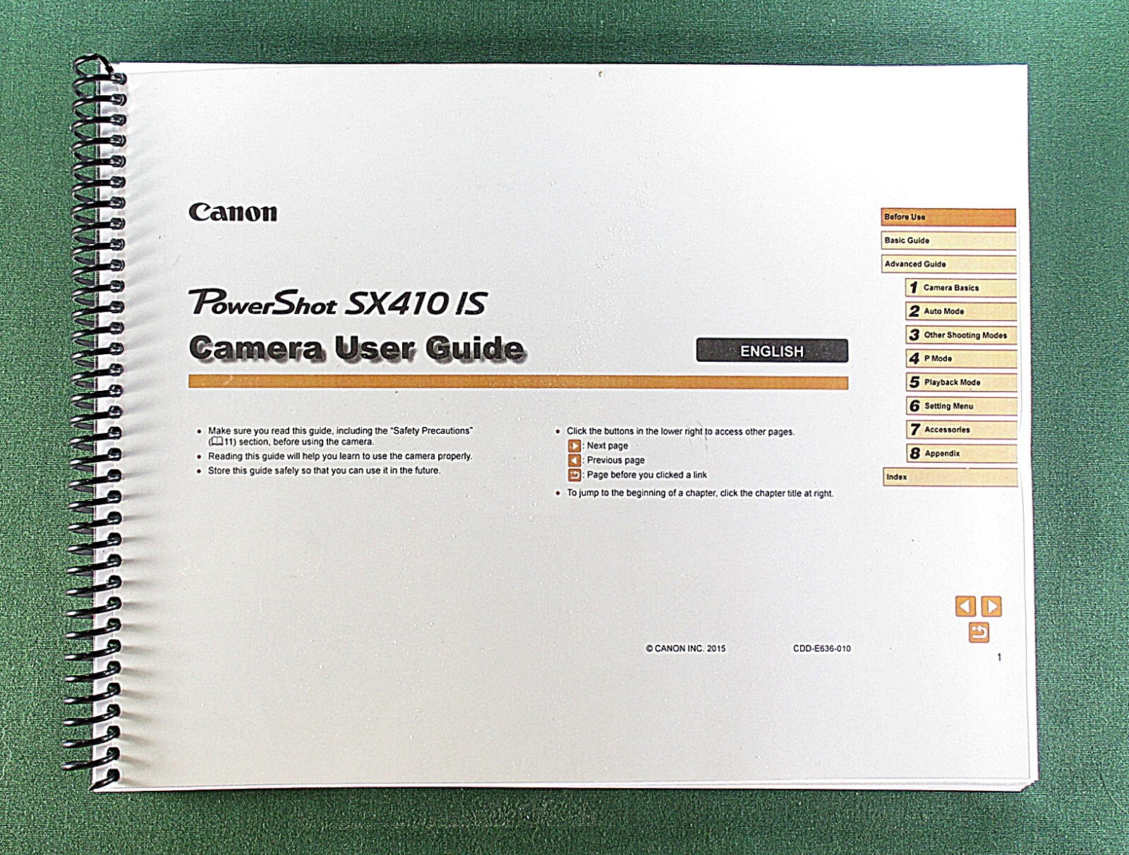 Canon SX410 IS Instruction Manual: Full Color 118 Pages & Clear Covers