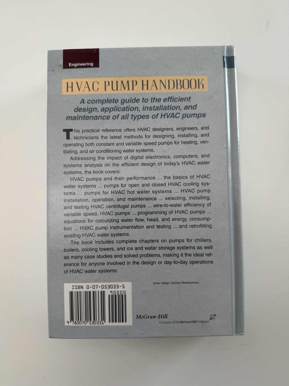 HVAC PUMP HANDBOOK By James B. Rishel – Hardcover 1st Edition 1996