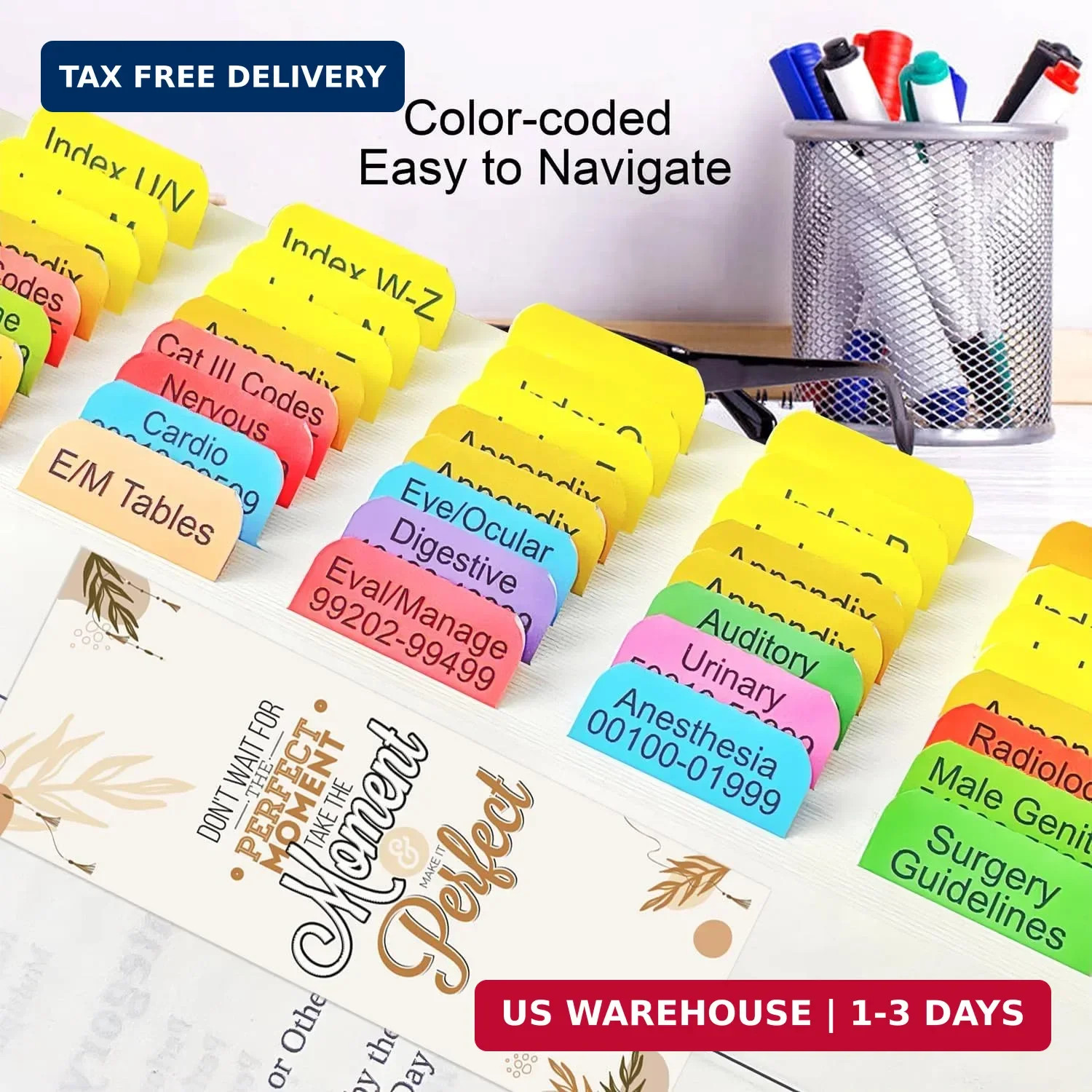 Index Tabs for CPT 2025/2026 Professional Edition. Color-Coded and Laminated Tab