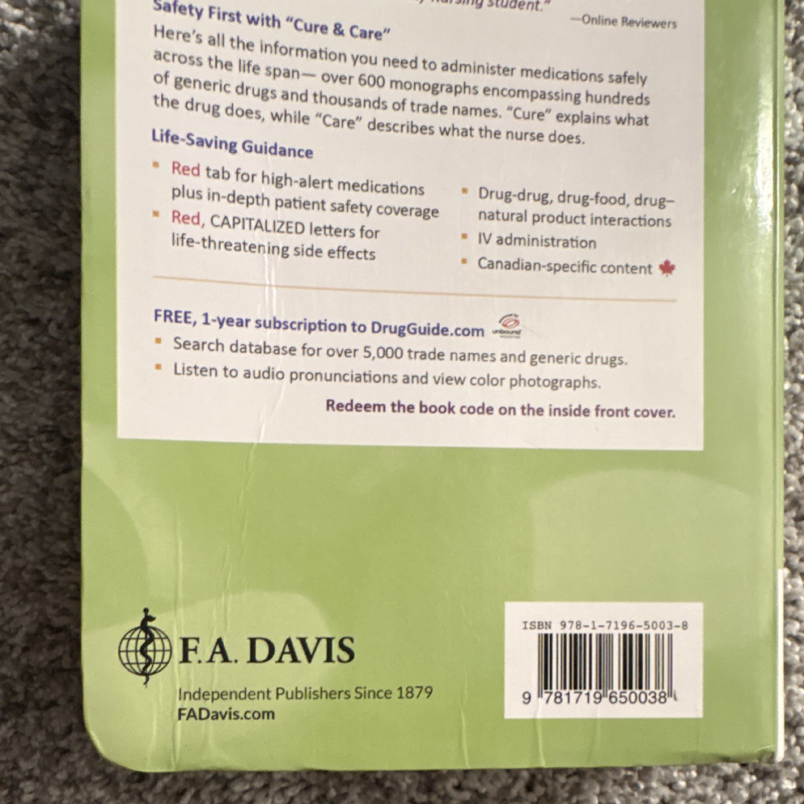 Davis’s Drug Guide for Nurses Nineteenth Edition Textbook F.A. Davis Nursing
