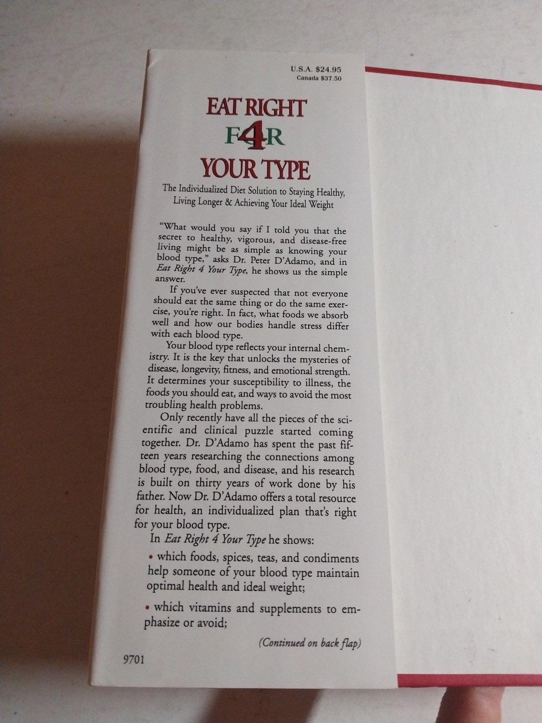 Eat Right 4 Your Type Ser.: Eat Right 4 Your Type : The Individualized Diet…