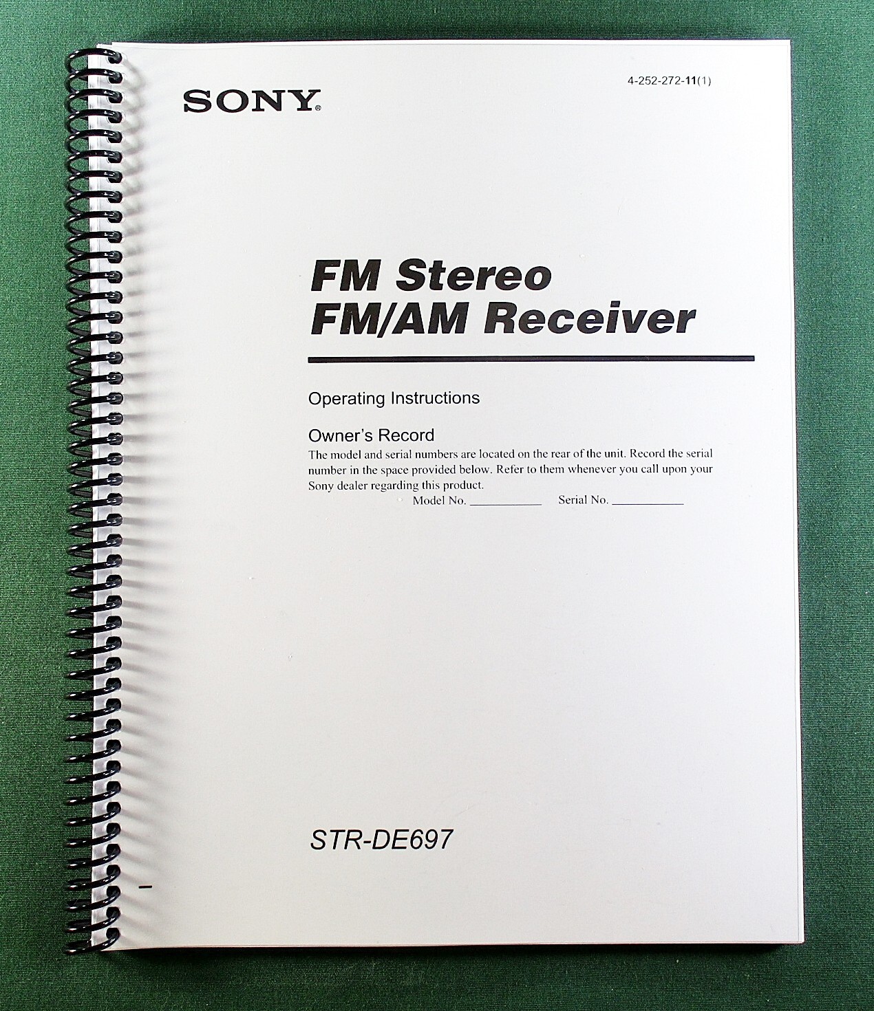 Sony STR-DE697 Instruction Manual: 60 Pages & Protective Covers!