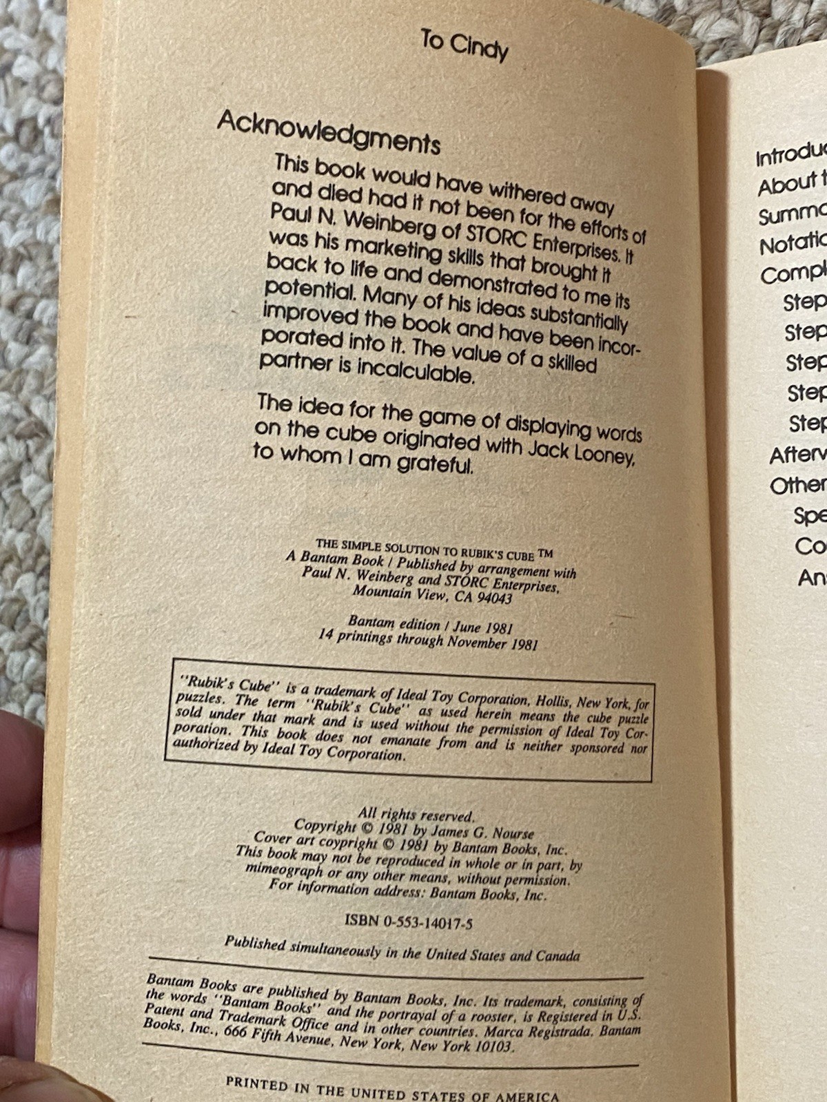 The Simple Solution To Rubik’s Cube By James Nourse Book 1981 Rubiks Method