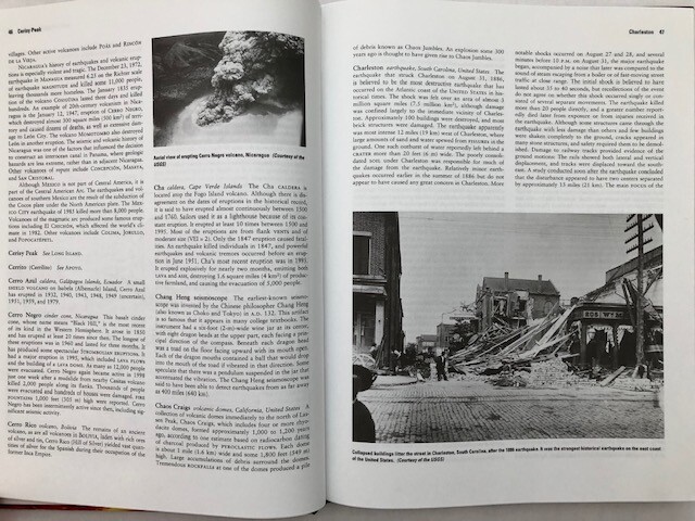 Encyclopedia of Earthquakes and Volcanoes by Gates & Ritchie, 346 pages clean