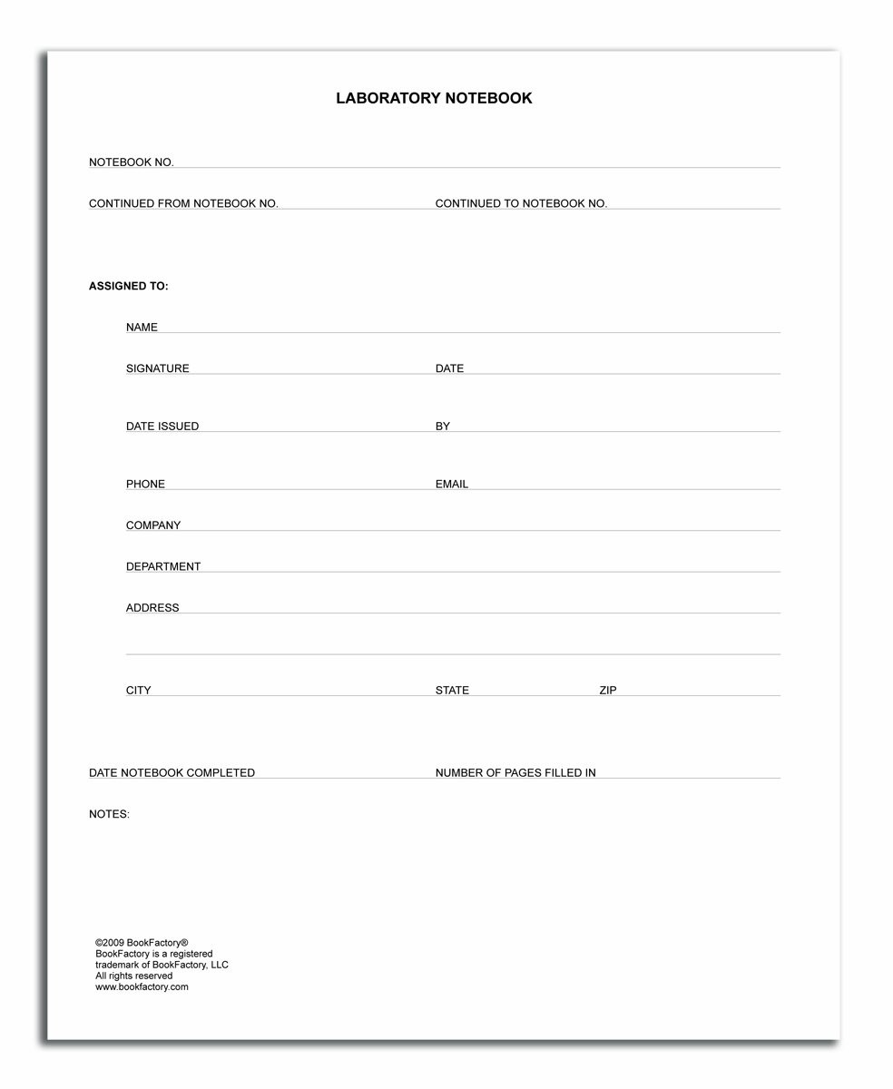 BookFactory Lab Notebook Laboratory Notebook – Professional Grade – 96 Pages,