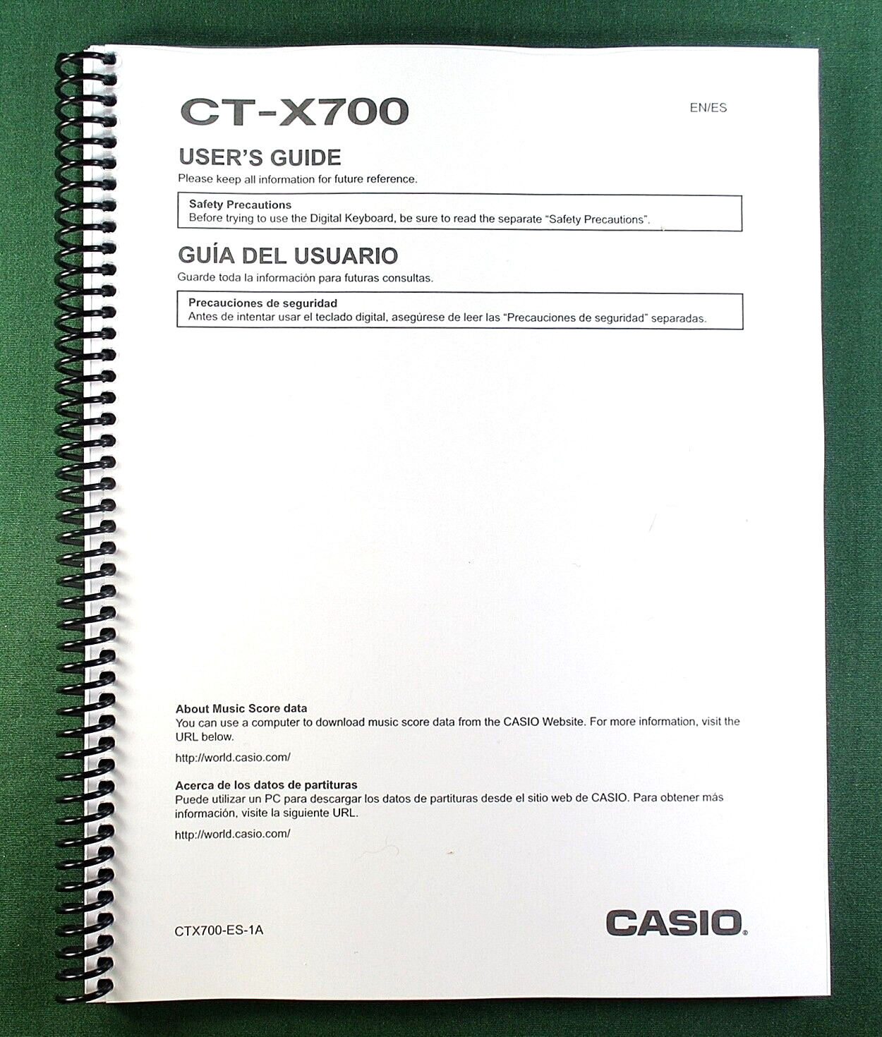 Casio CT-X700 Instruction Manual: 64 Pages Coil Bound & Protective Covers!