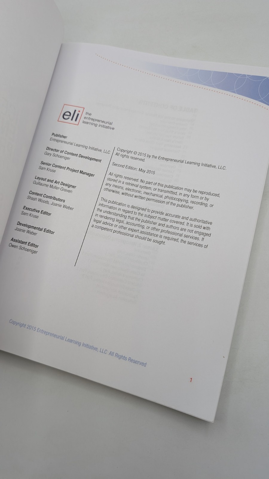 Ice House Entrepreneurship student workbook