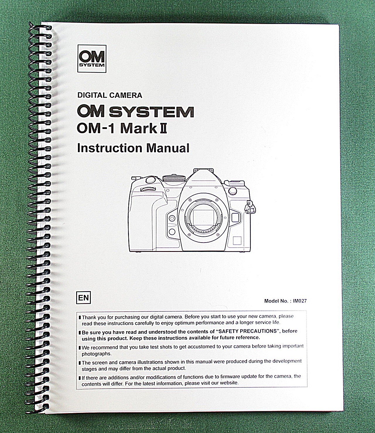 Olympus OM-1 MKII Instruction Manual: 566 Pages & Protective Covers!