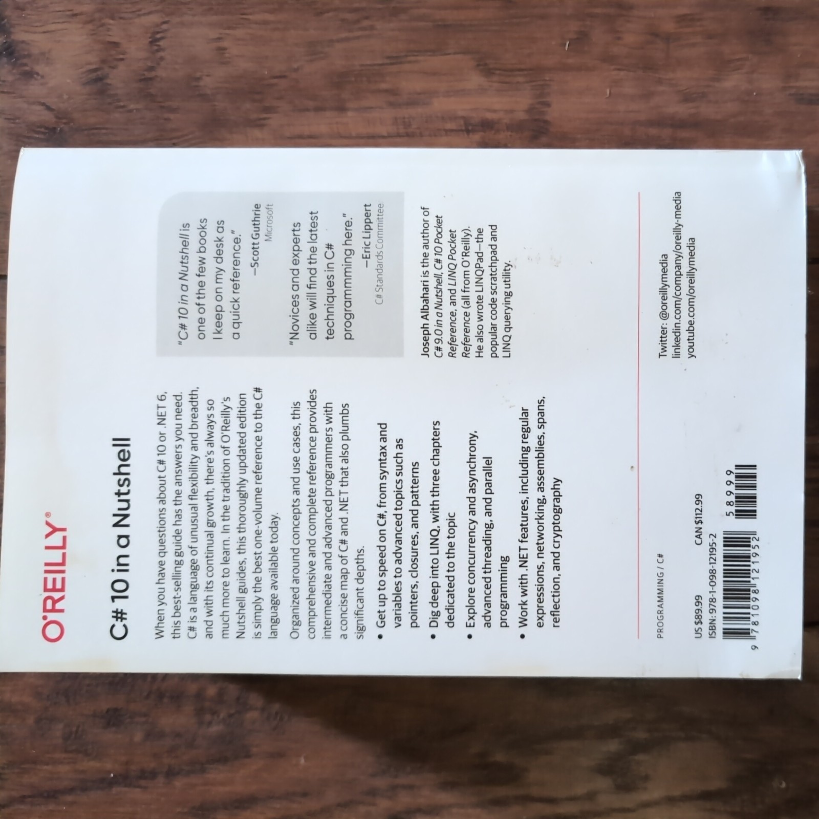 C# 10 in a Nutshell : The Definitive Reference by Joseph Albahari (2022,…
