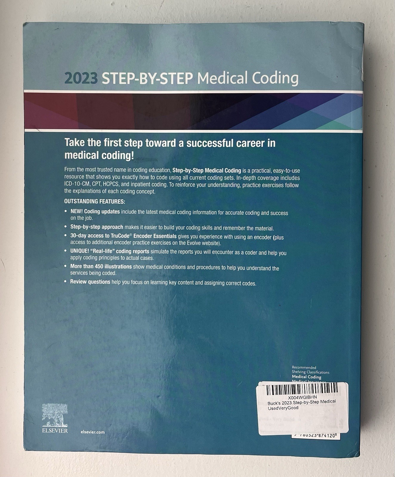 Buck’s 2023 Step-By-Step Medical Coding by Elsevier (2023, Trade Paperback)