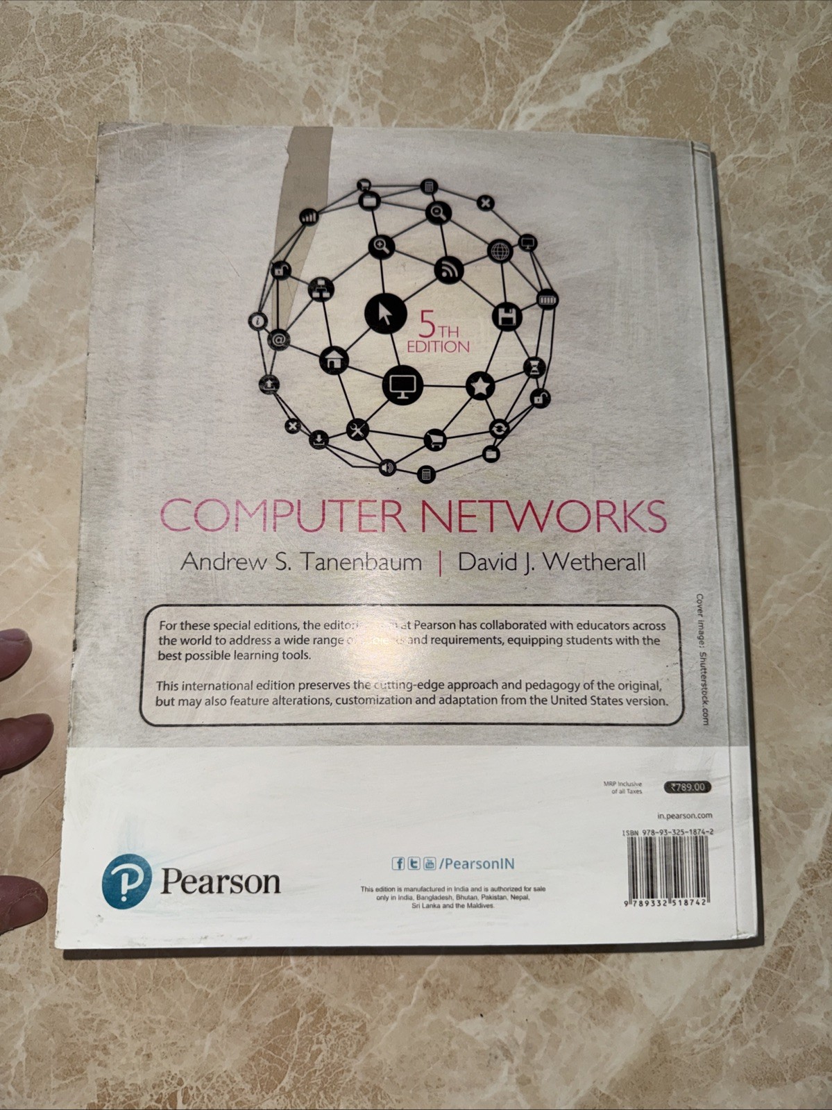 Computer Networks by Andrew S. Tanenbaum David J. Paperback Book