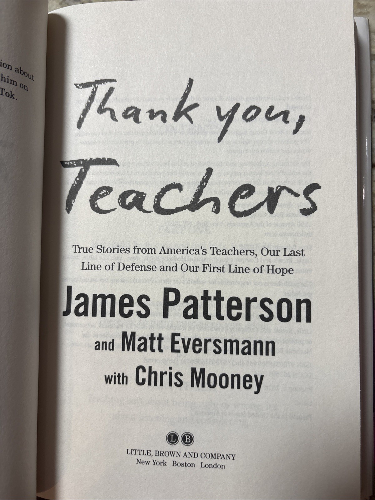 1st Edition 1st Print Thank You, Teachers: True Stories from America’s Teachers