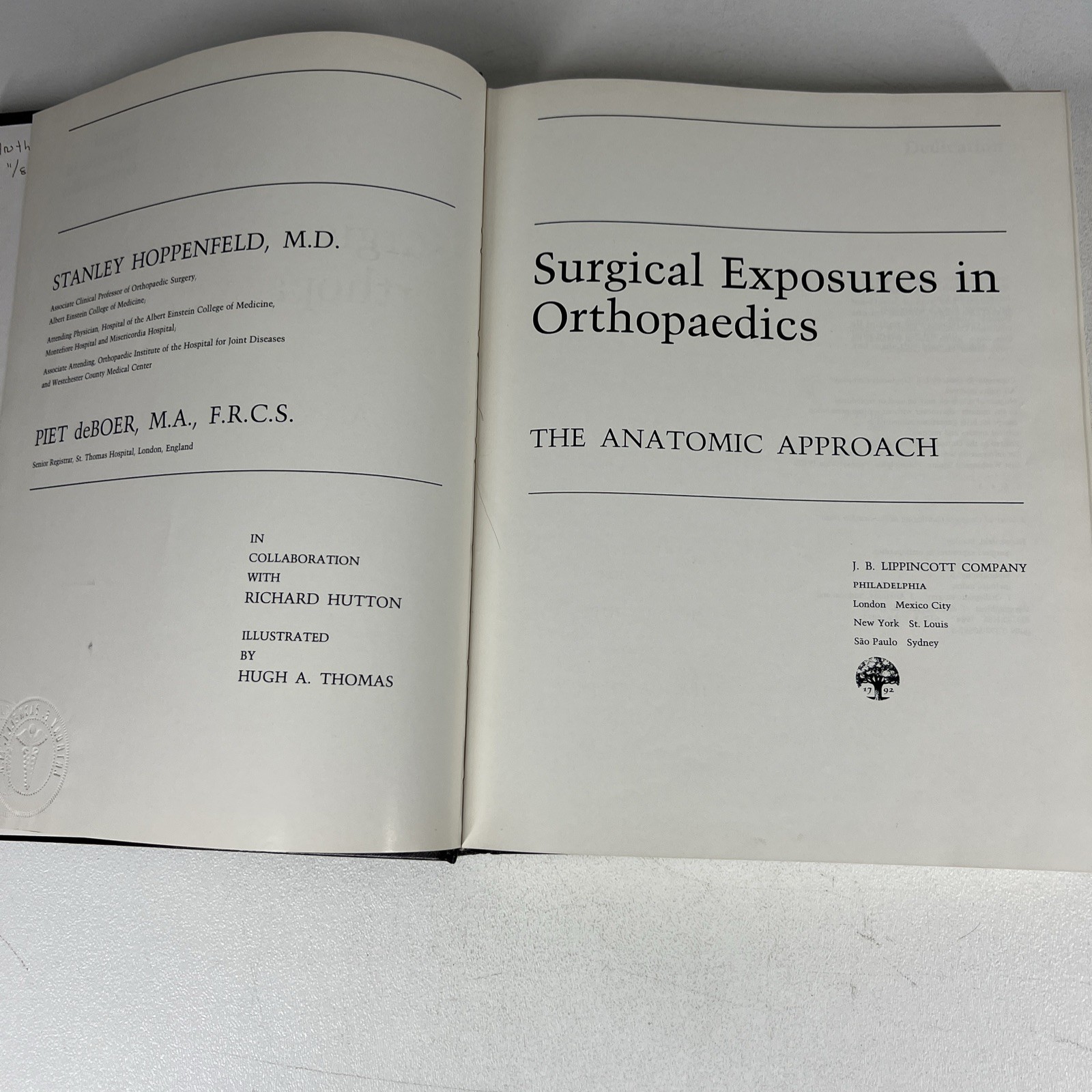 Surgical Exposures in Orthopaedics Hardcover Stanley Hoppenfeld