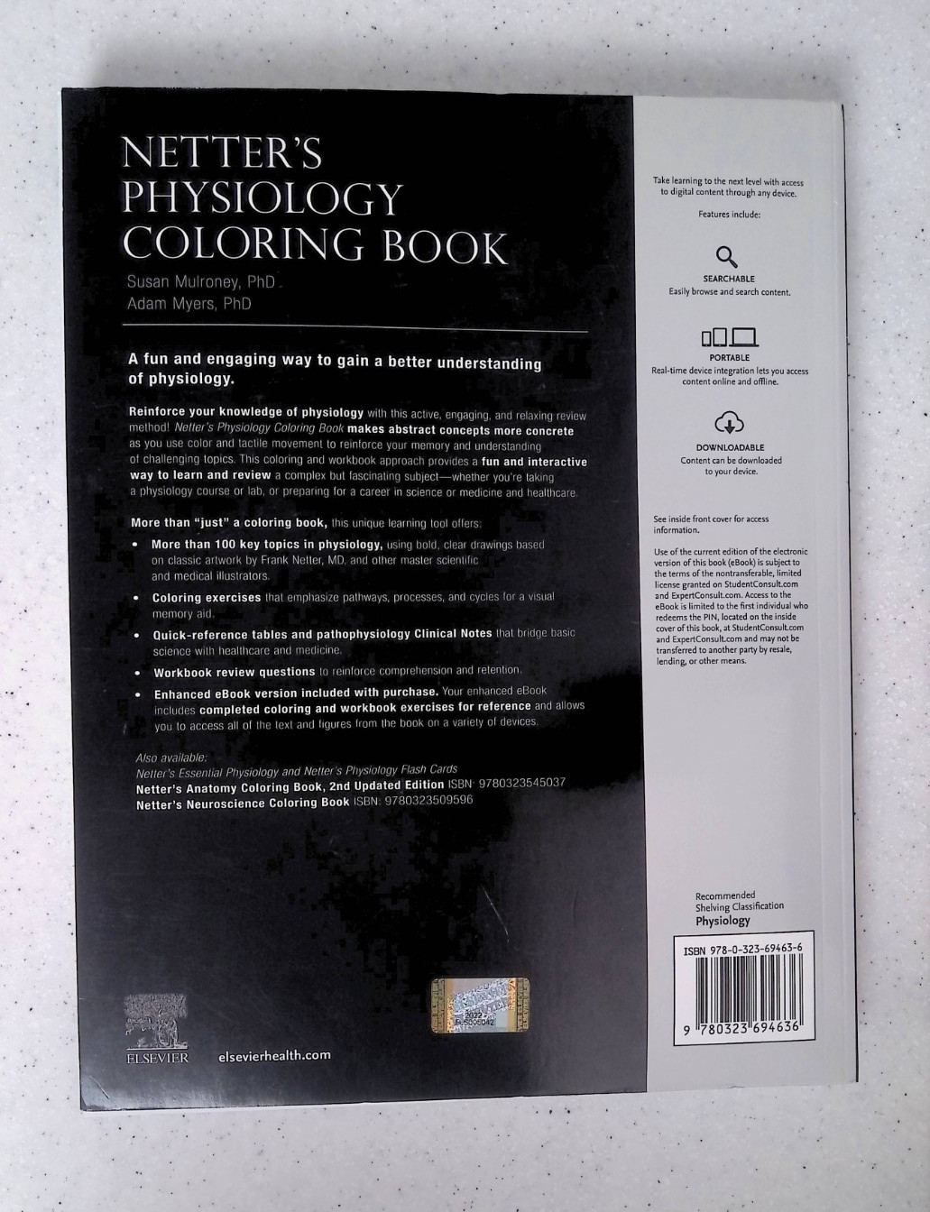 Netter’s Physiology Coloring Book by -S. Mulroney/A. Myers, Large Paperback 2022