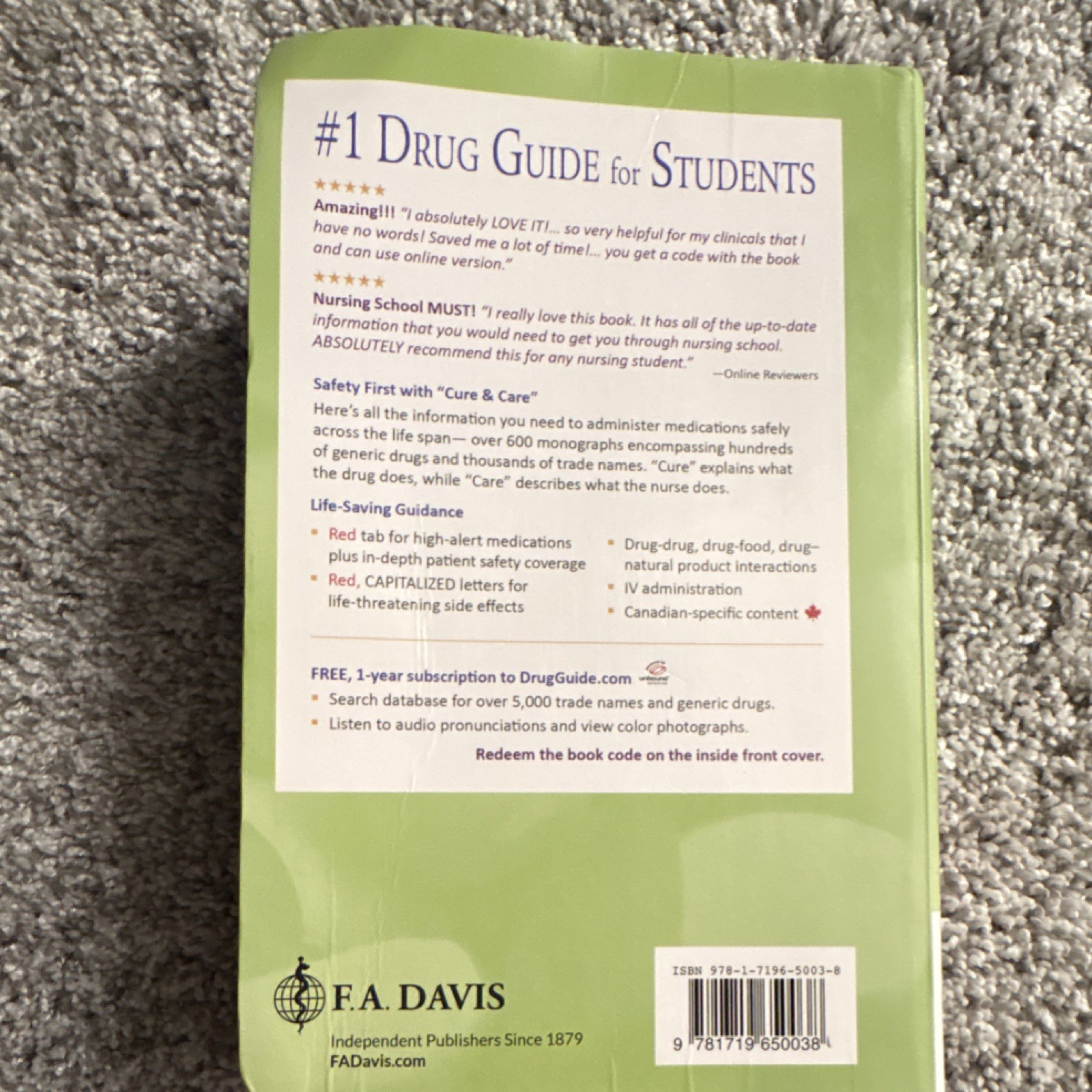 Davis’s Drug Guide for Nurses Nineteenth Edition Textbook F.A. Davis Nursing