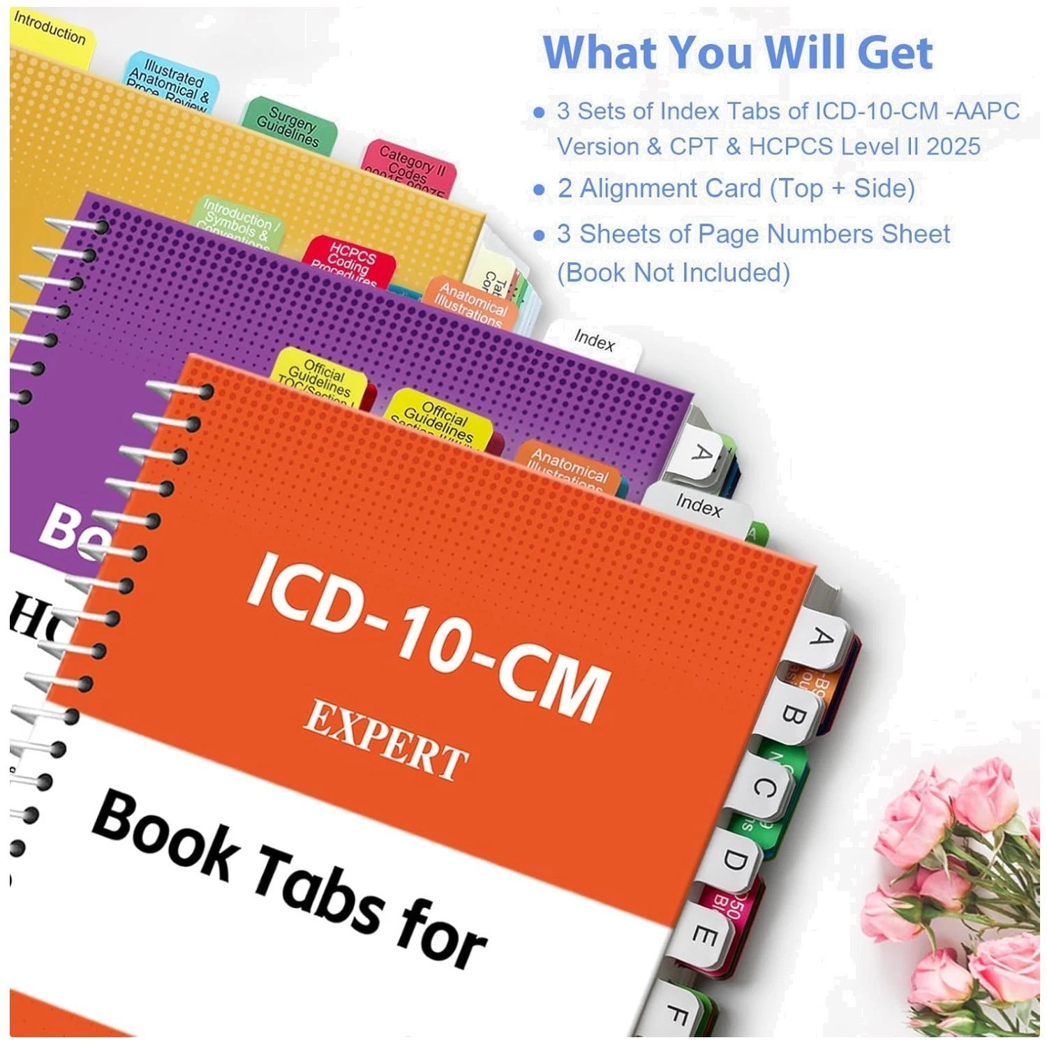 Color-Coded Index Tabs 2026 for Medical Coding Books`