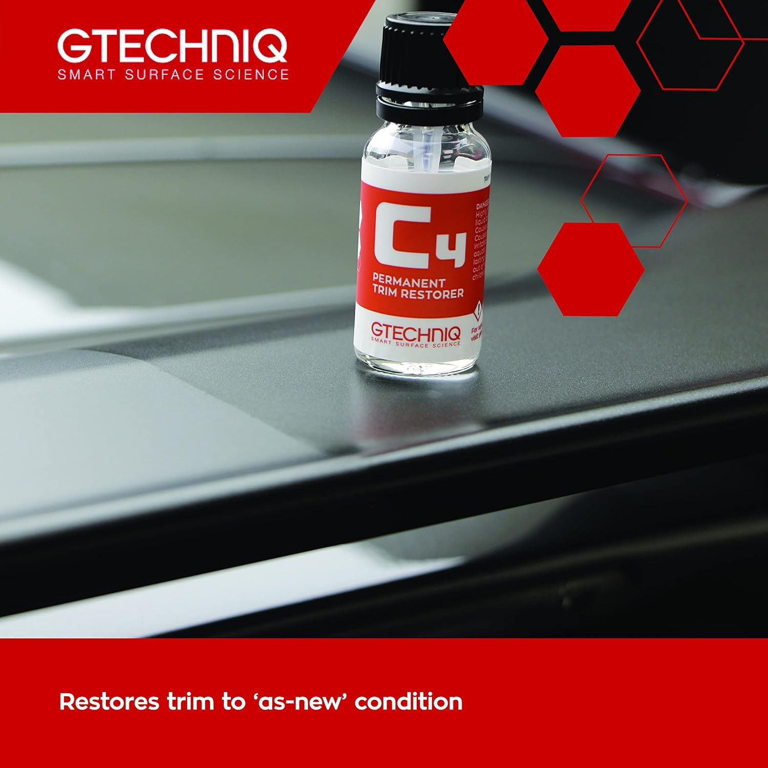 C4 Permanent Trim Restorer 1 Fl Oz – Revitalizes Faded Trim | Restores Faded Pla
