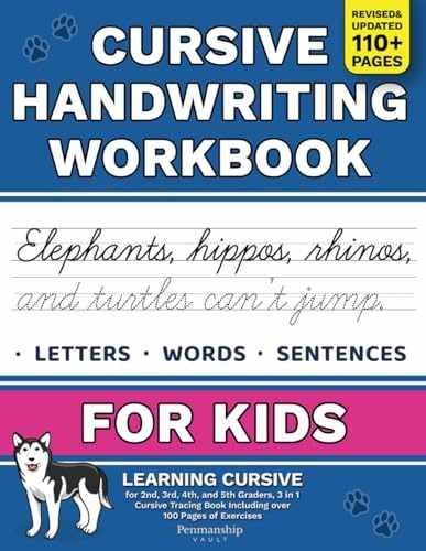 Cursive Handwriting Workbook for – Paperback, by Mars Leslie; Vault – Very Good