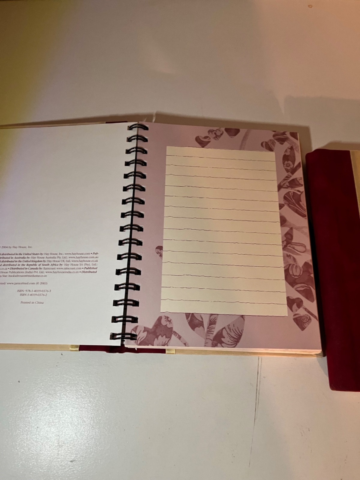 2 SPIRAL JOURNALS FLORAL PRINT PAGES 2004 HAY HOUSE CLEAN NO WRITING