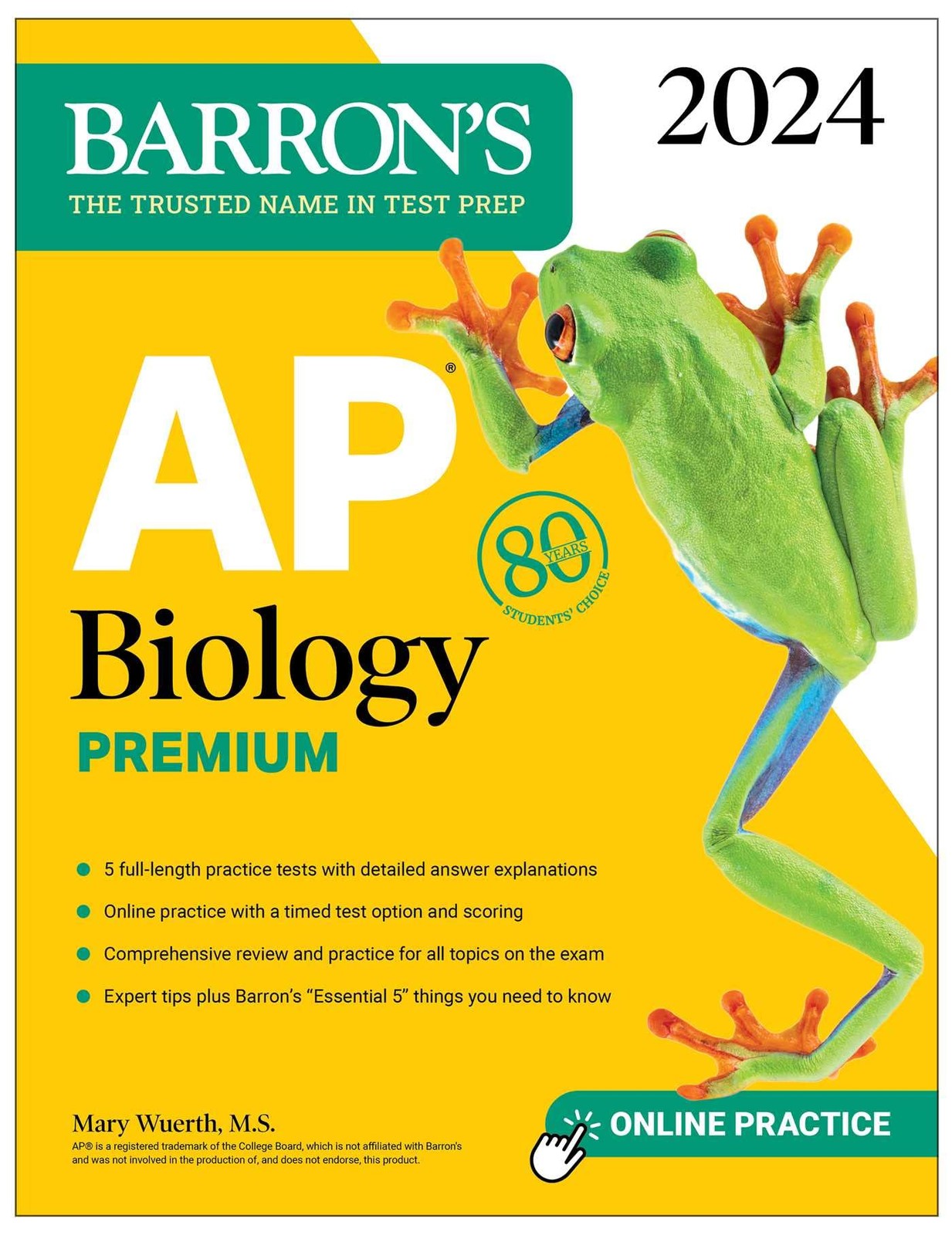 AP Biology Premium, 2024: Comprehensive Review With 5 Practice Tests + an On…