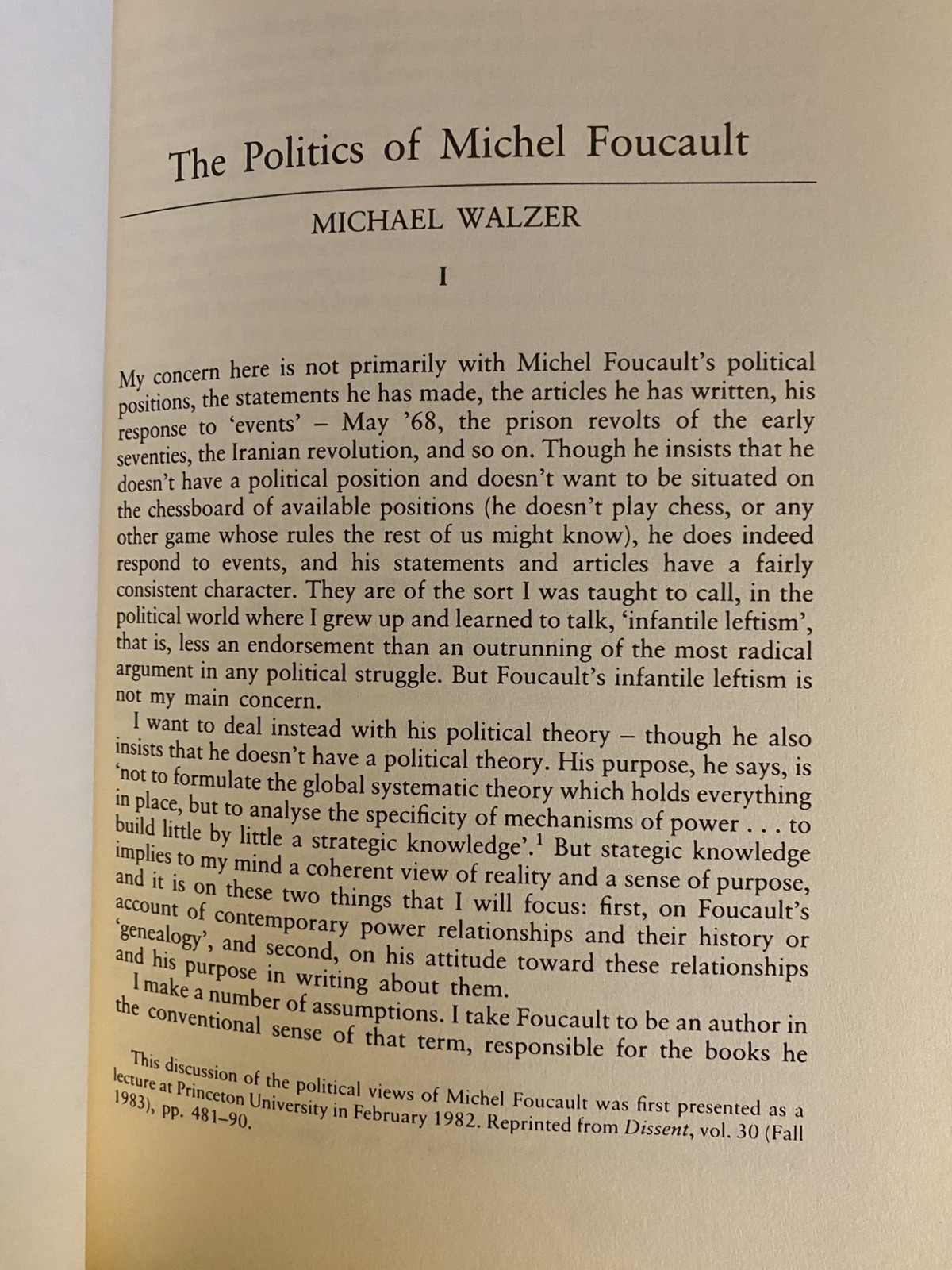 Foucault : A Critical Reader 1986 paperback VGC