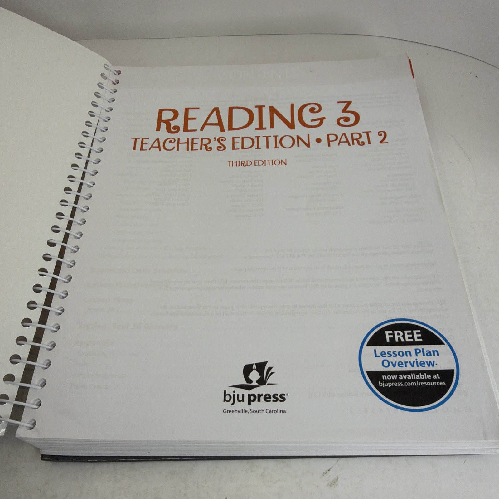 BJU Adventures in Reading 3 Teacher’s Edition Set Parts 1 & 2 + CD 2016 Spiral