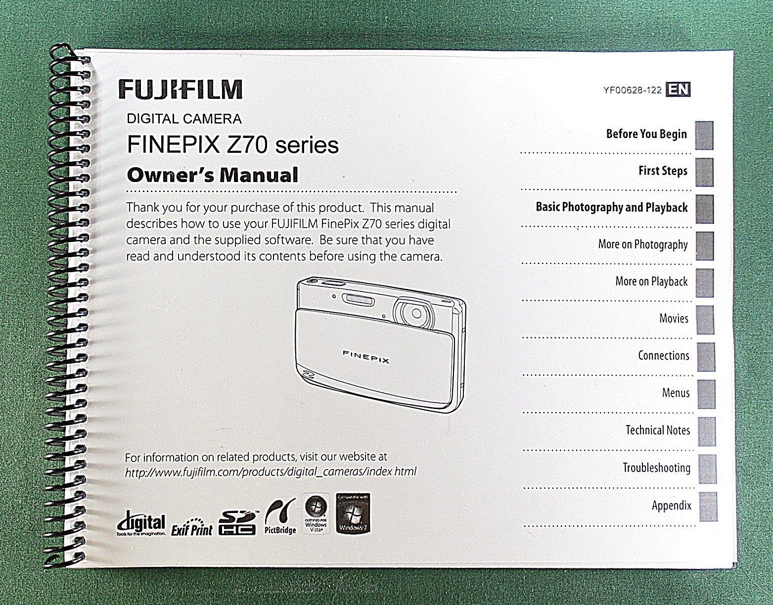 FujiFilm Z70 Instruction Manual: 128 Pages & Protective Covers!