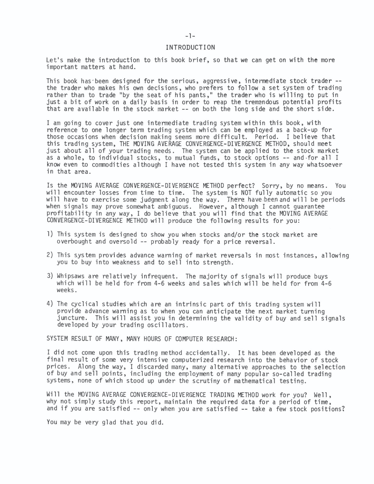 (1979) The Moving Average Convergence-Divergence Trading Method by Gerald Appel