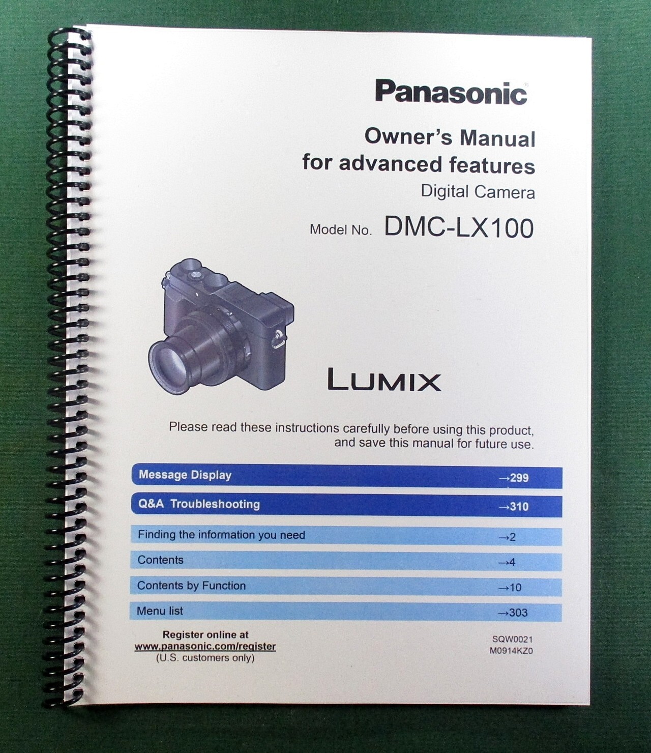 Panasonic Lumix DMC-LX100 Advanced Instruction Manual: 332 Pages & Clear Covers!