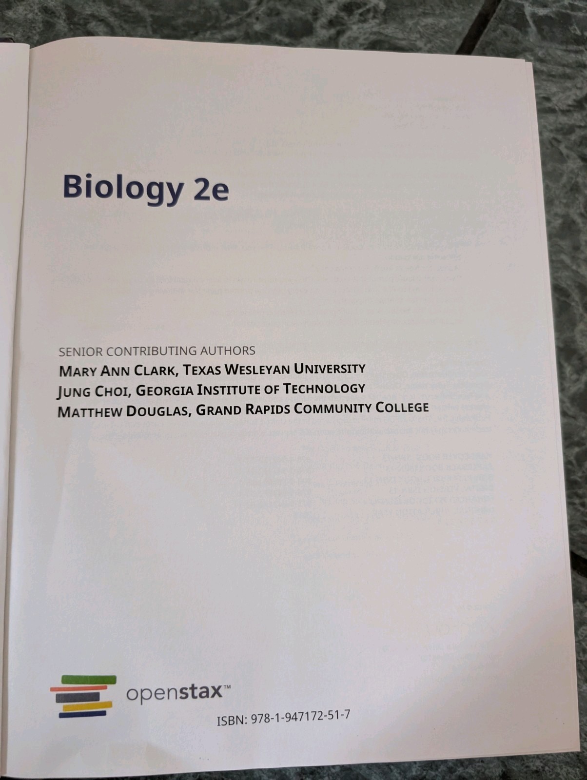 Biology 2e Openstax Hardcover -Mary Ann Clark
