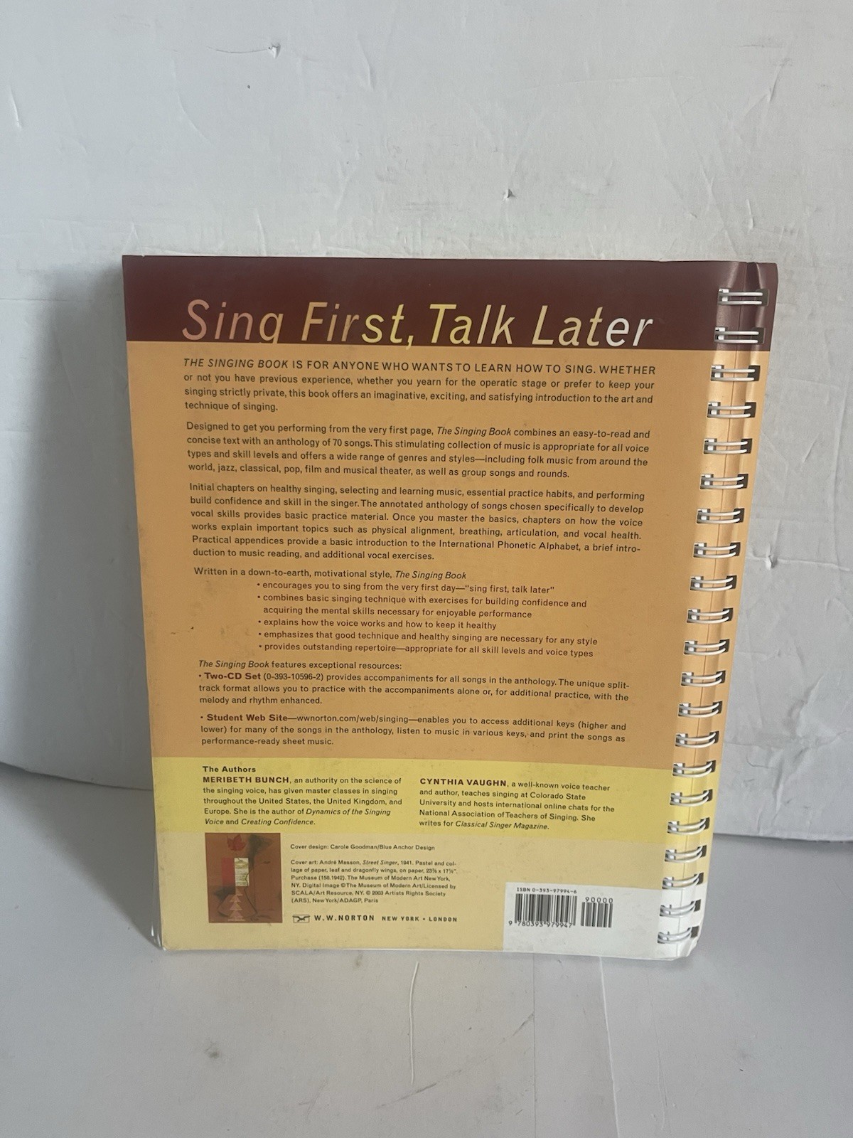 Singing Book by Cynthia Vaughn and Meribeth Bunch (2004, Trade Paperback Spiral)