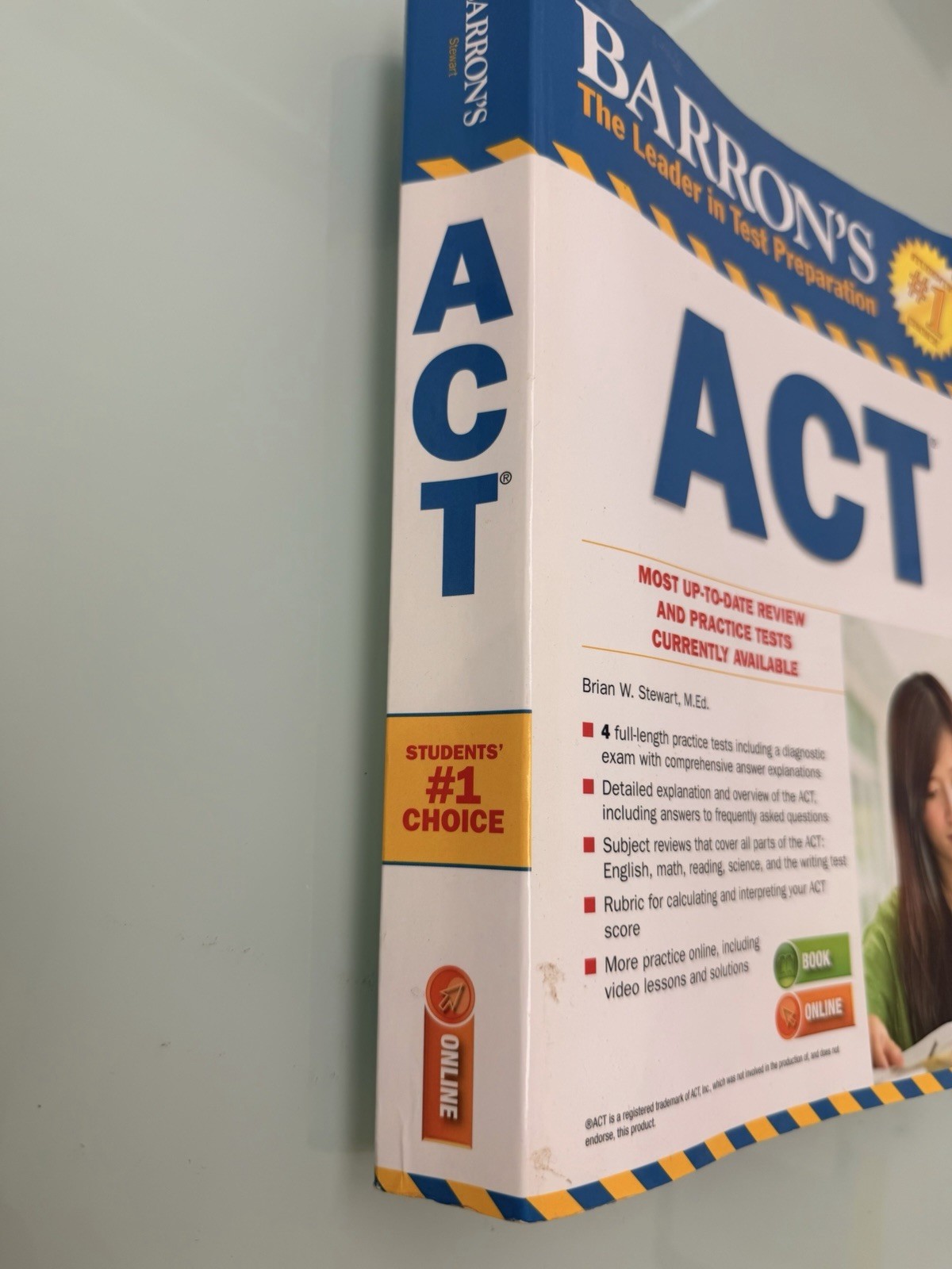 Barron’s ACT 2014 Test Prep Book by Brian W. Stewart – Excellent Used Condition