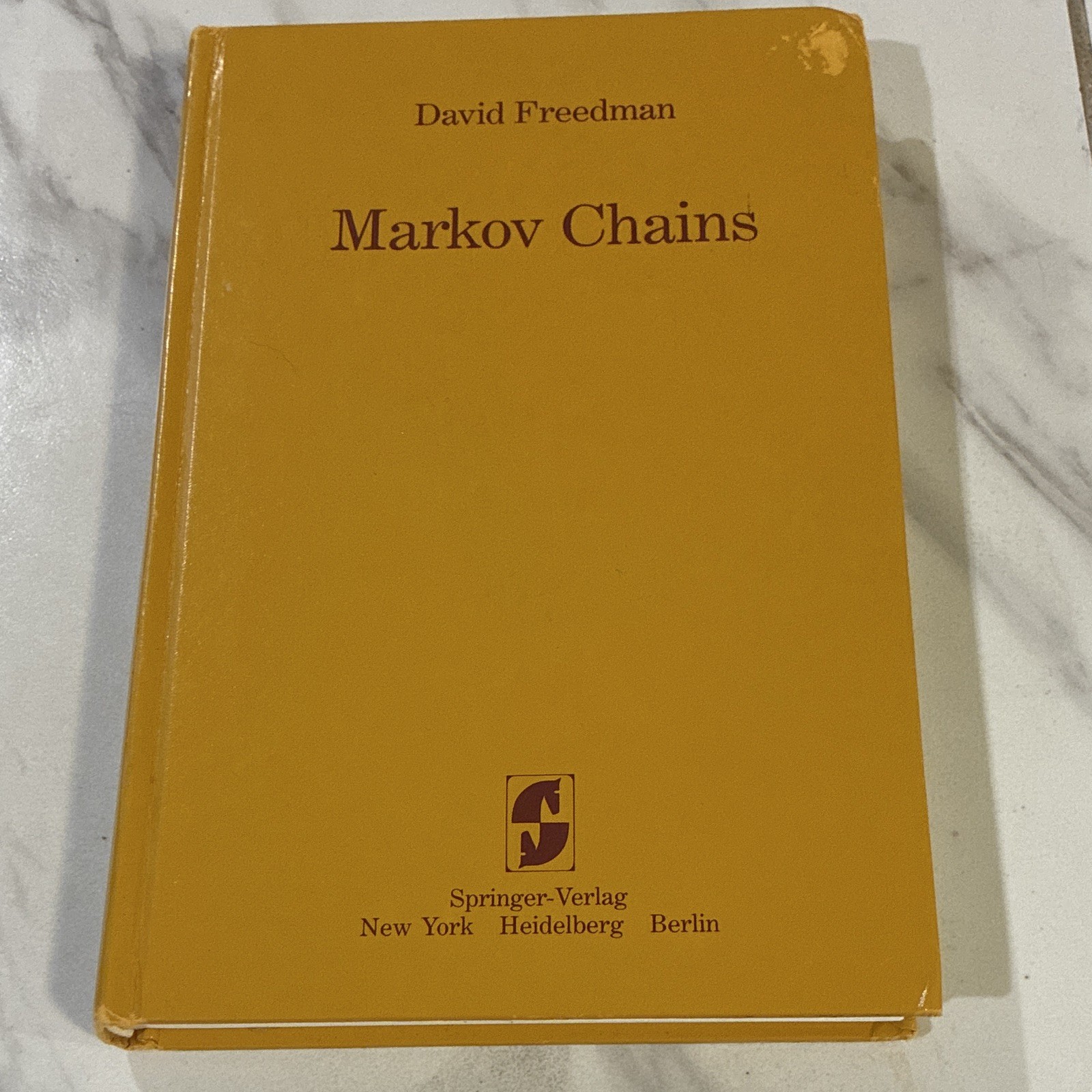 David Freedman Markov Chains Hardcover Textbook Mathematics Springer-Verlag 1983