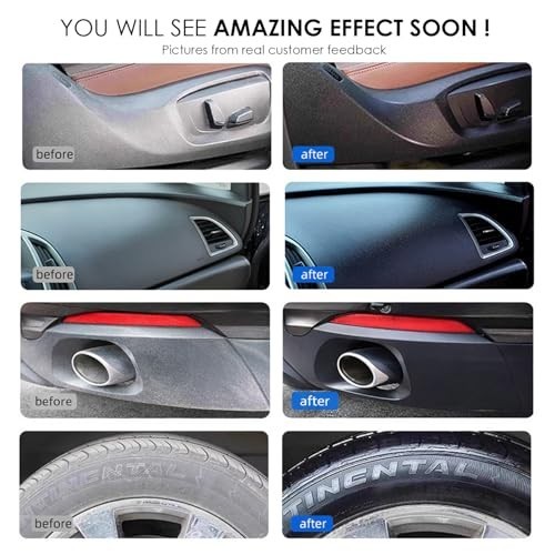 Black Trim Restorer, Plastic Restorer for Cars Restore Faded Bumpers, Plasti…