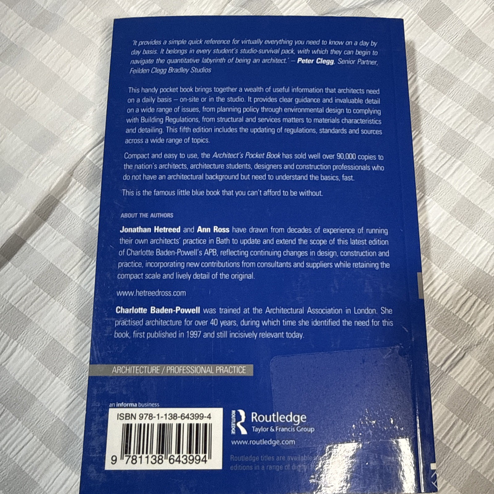 Architect’s Pocket Book Fifth Edition – Hetreed, Jonathan – New