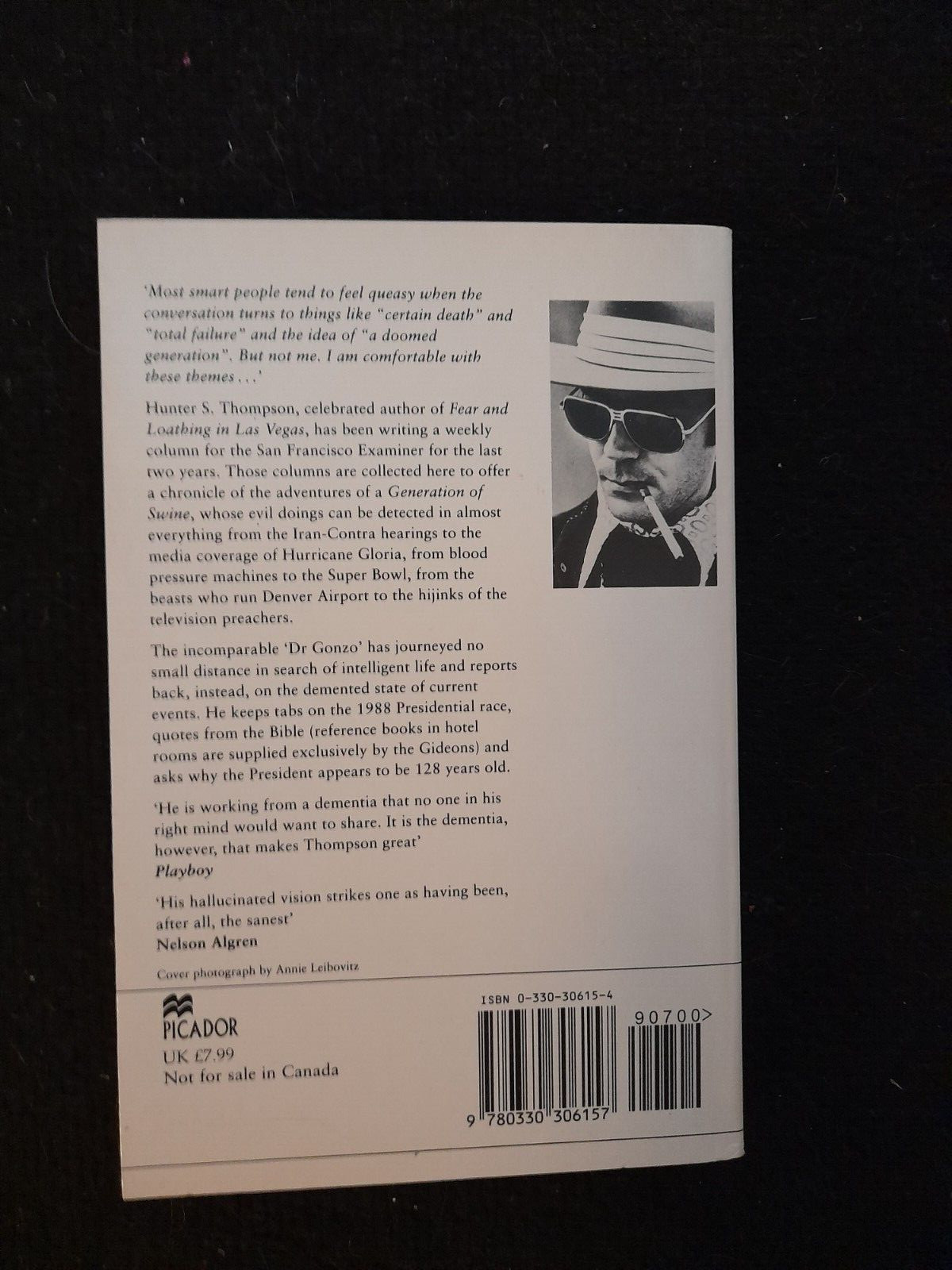 Generation Of Swine Hunter S. Thompson UK Picador PB 1988 as new