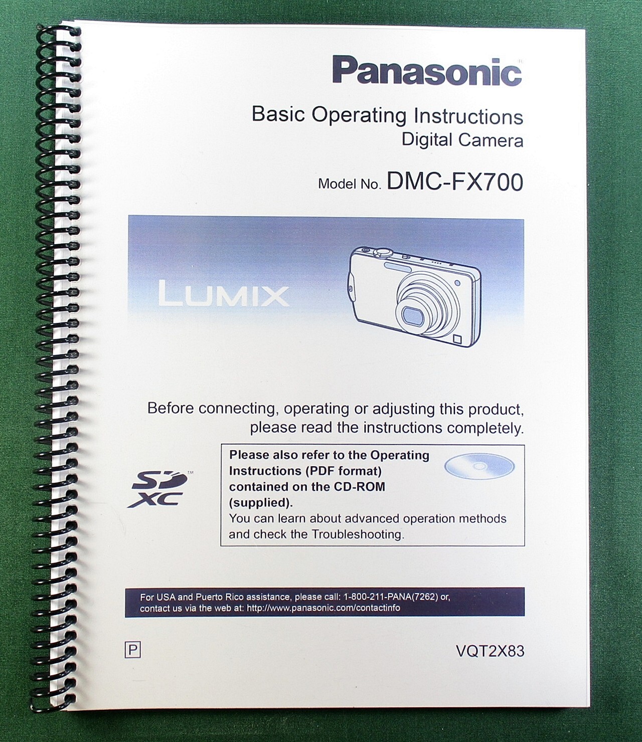 Panasonic Lumix DMC-FX700 Basic Owner’s Manual: 42 Pages & Protective Covers