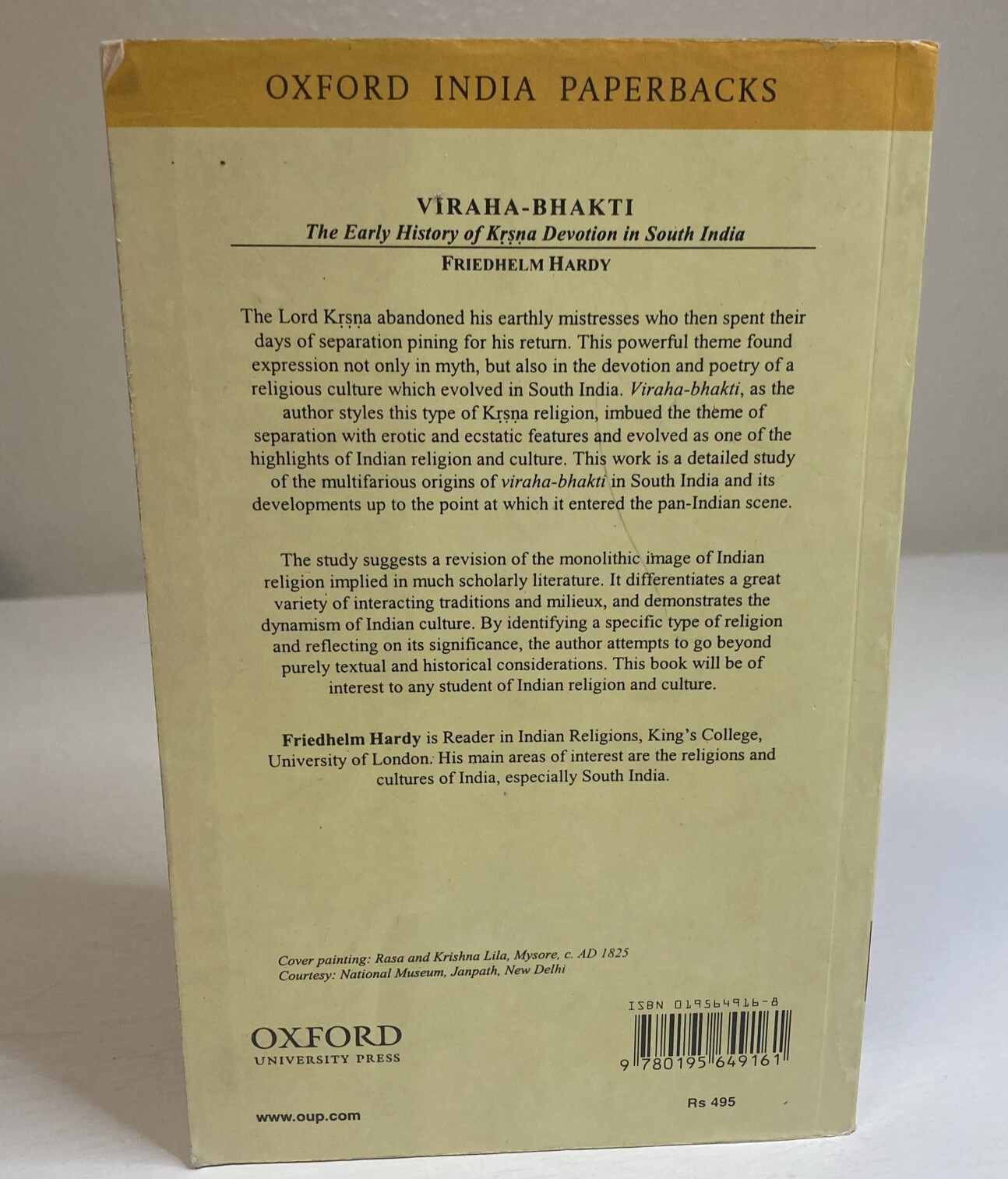 Oxford University South Asian Studies Ser.: Viraha-Bhakti : The Early History of