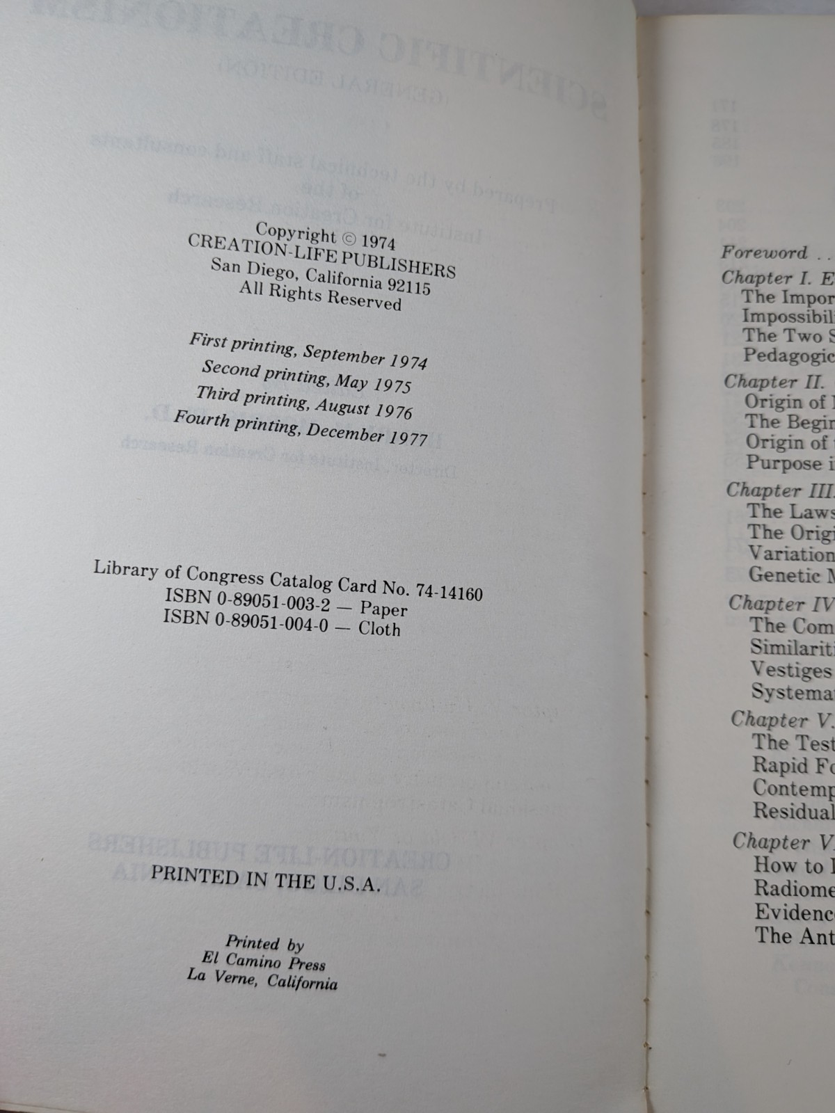 Scientific Creationism Henry M. Morris Vintage 1977 Religion