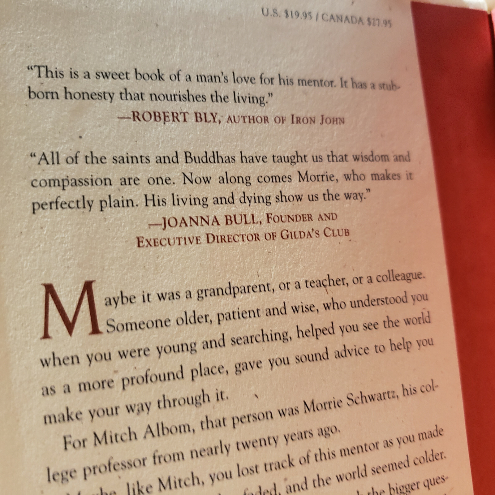 Tuesdays with Morrie Hardcover book by Mitch Albom album morry FREE USA SHIPPING