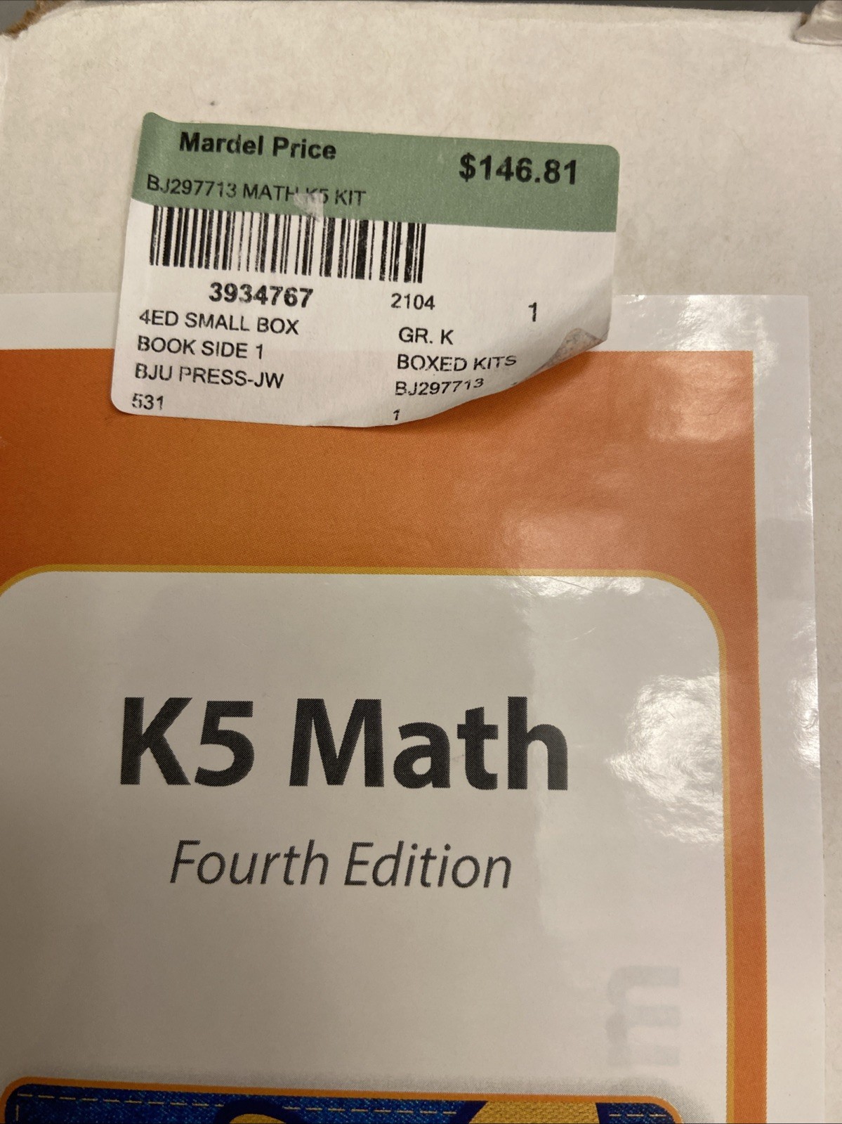 NEW BJU Press K5 MATH Complete Subject Kit 4thEd TE Worktext Manipulatives +CD